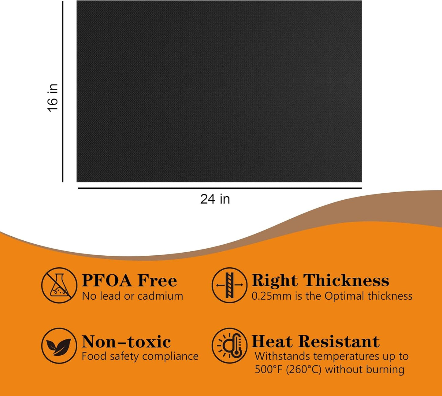 UBeesize 4 Pack Thickened Oven Liners for Bottom of Oven BPA & PFOA Free, Reusable 16x24 Inch Heavy Duty Non Stick Teflon Oven Mats, Fit Electric Gas Toaster Convection Microwave Ovens Grills