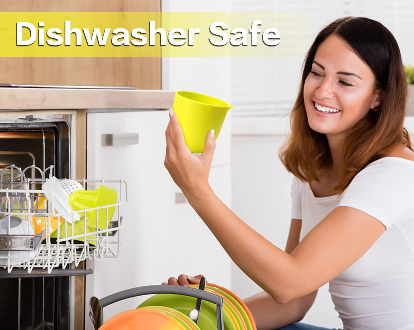 Hand Juicer - Citrus Juicer with Lemon Shape - Hand Lemon Juicer with Two Press Options for Different Fruits (Yellow)