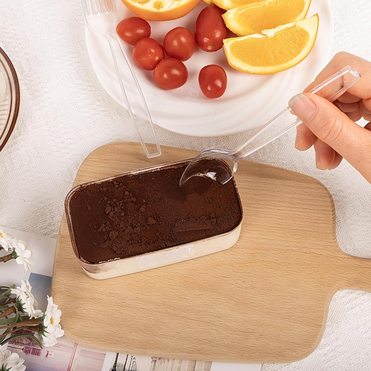 100 Count Plastic Silverware Heavy Duty -50 Forks, 50 Spoons, BPA-Free, Heat Resistant, Disposable Plastic Utensils Set, Plastic Cutlery Set, Plasticware Suitable for Party Everyday Use