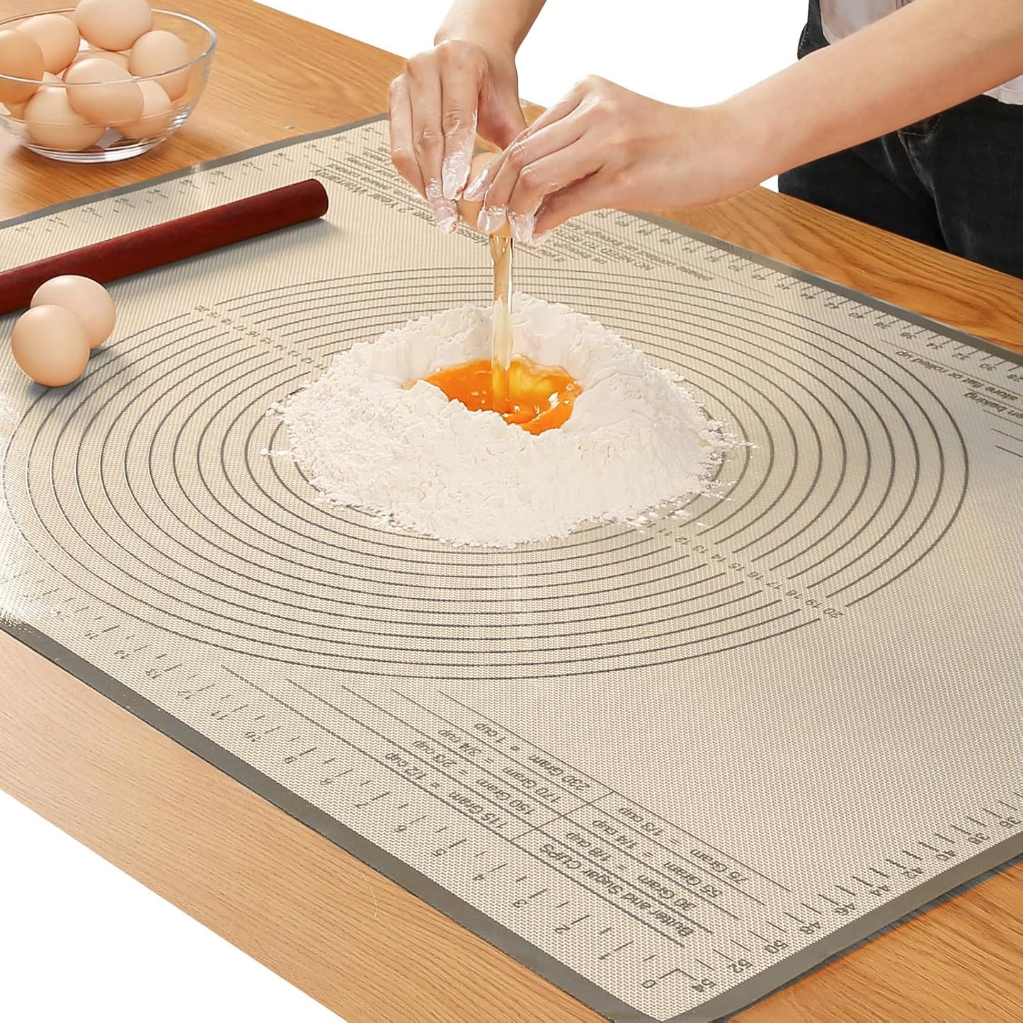 Silicone Pastry Mat 36x24 Inch - Nonstick Baking Mat Perfect for Dough, Pastry, Pie Crust, Fondant, Pasta/Pizza, Kitchen Counter