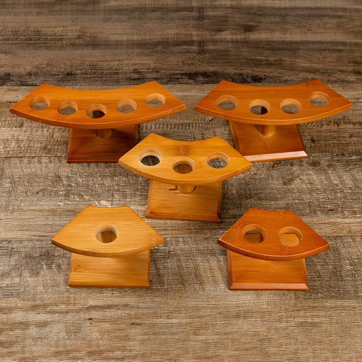 Japanese Style Temaki Sushi Roll Holder Ice Cream Cone Holder With 1-5 Compartments Holes, Kitchen Dining Decor Display Stand, Restaurant Supply Serveware (4 Holes)