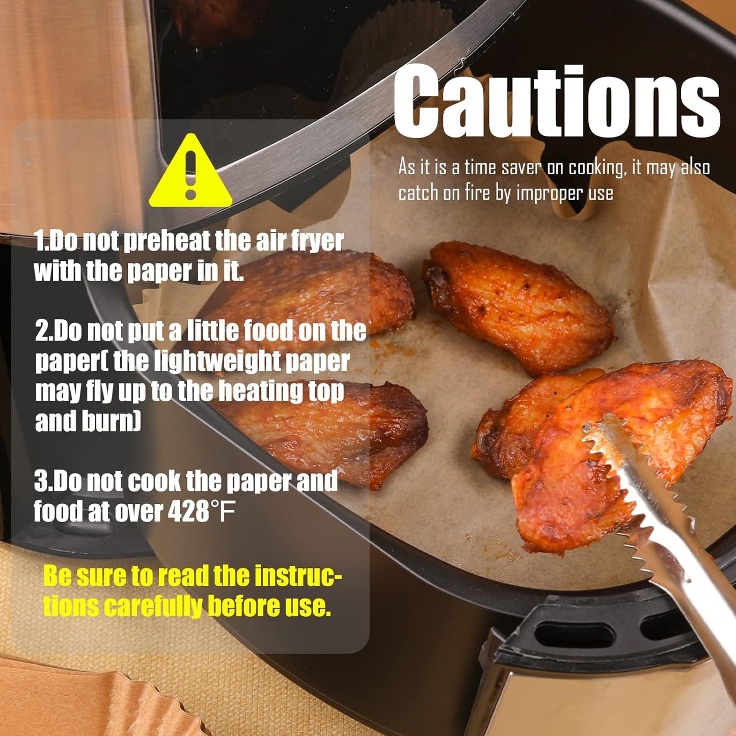 Disposable Paper Liner Square 250 Pcs for 2 to 5 Qt Air Fryer Baskets, Non-stick Oil-proof Parchment Liner Cooking Paper