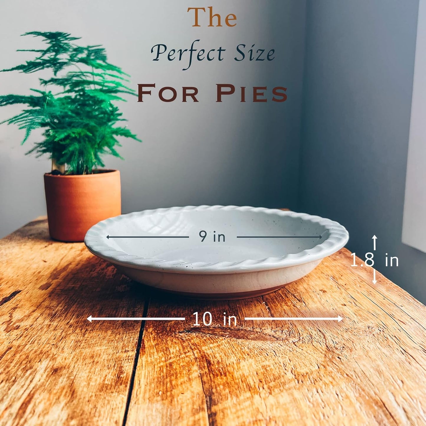 Mora Ceramics Classic 9 Inch Round Pie Pan Set of 2 - Earl Grey