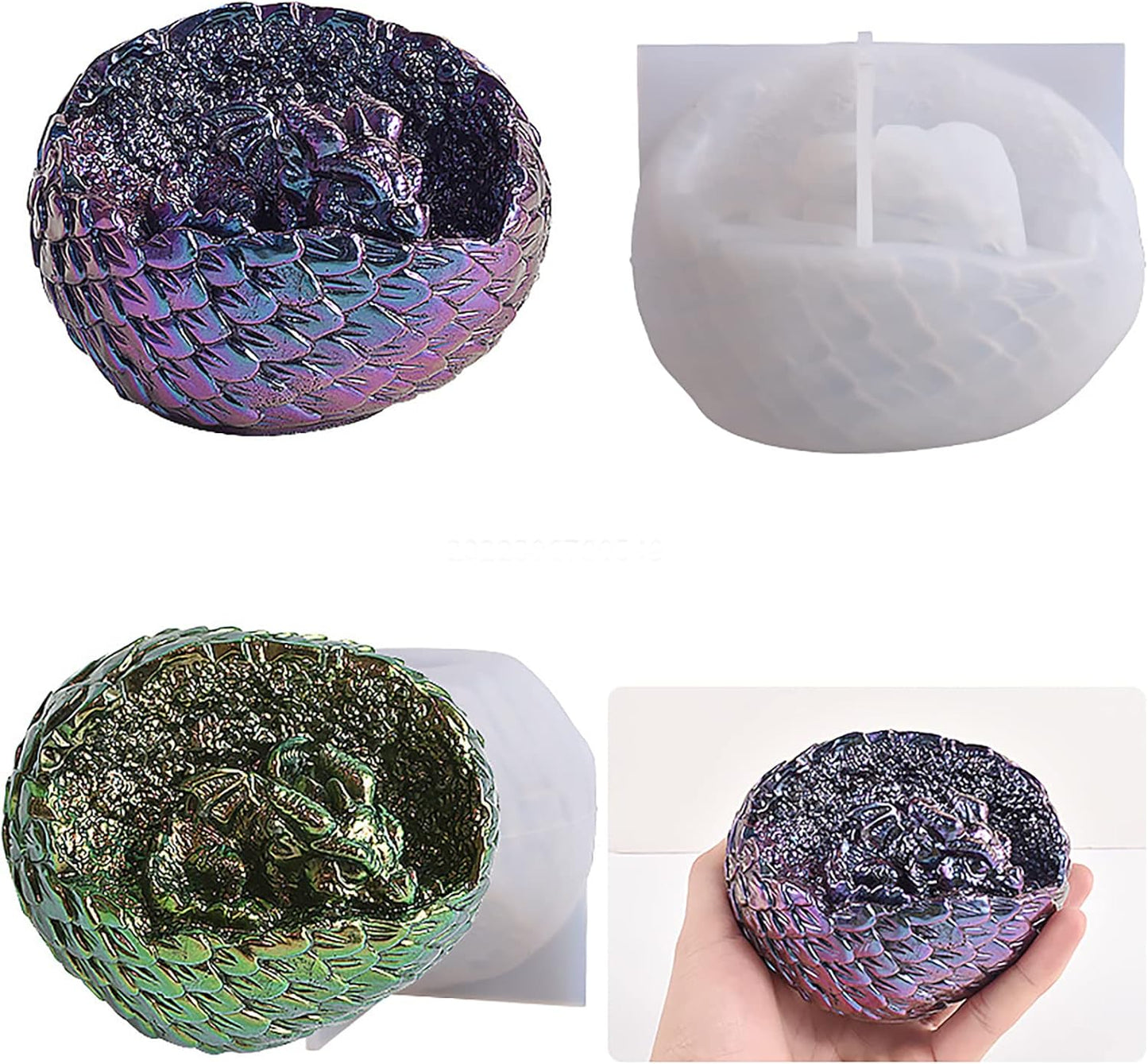 Horizontal Dragon Egg Mold Silicone Wave Spiral Candle Mold - Silicone Resin Casting Molds for Candle & Resin & Soap Craft Supplies