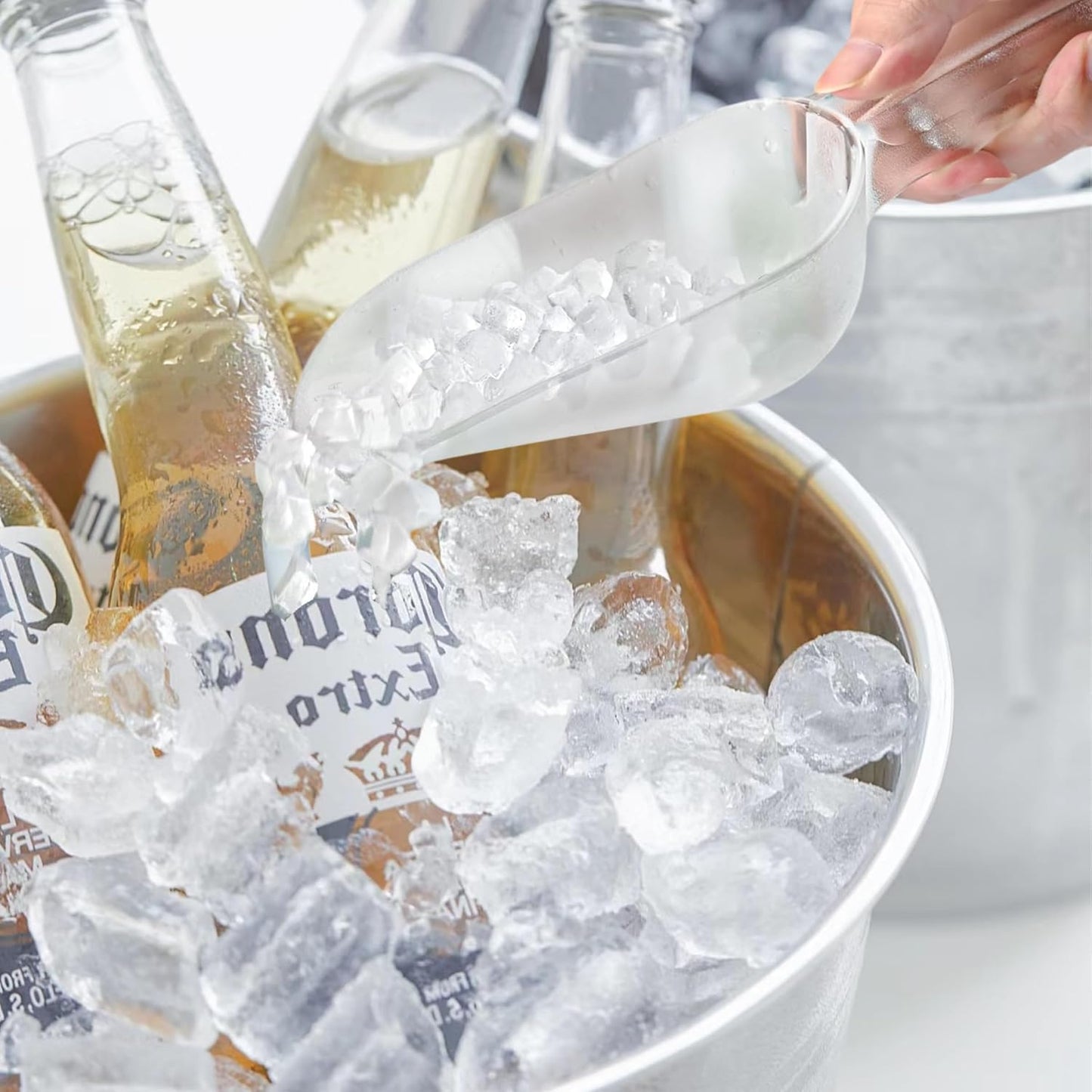 ice maker scoop,ice scoopers for ice bucket,Polycarbonate Utility Ice Scoop, 24 Oz, No BPA,Clear, Ergonomic Handle, Applicable to: Ice Maker, Ice Cream, Pets Food, Coffee Beans(1 pack) L