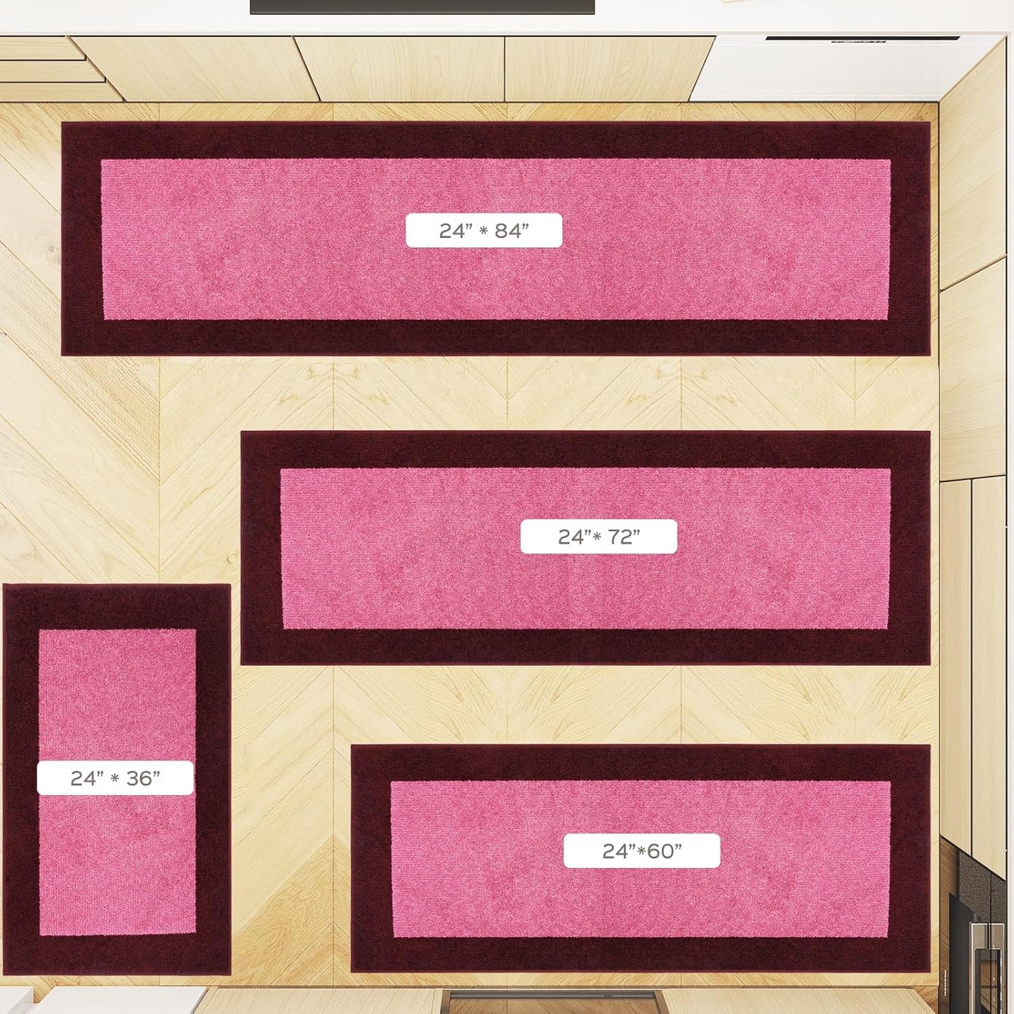 Machine Washable Throw Rug 24" x 36", Non Slip Kitchen Mat for Floor, Absorbent Entryway Rug for Kitchen, Bathroom, Door