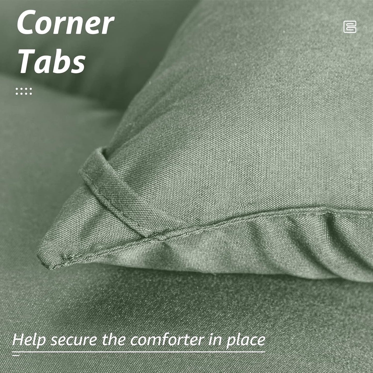 HYLEORY All Season Full Size Bed Comforter - Cooling Down Alternative Quilted Duvet Insert with Corner Tabs - Winter Warm - Machine Washable - Sage Green