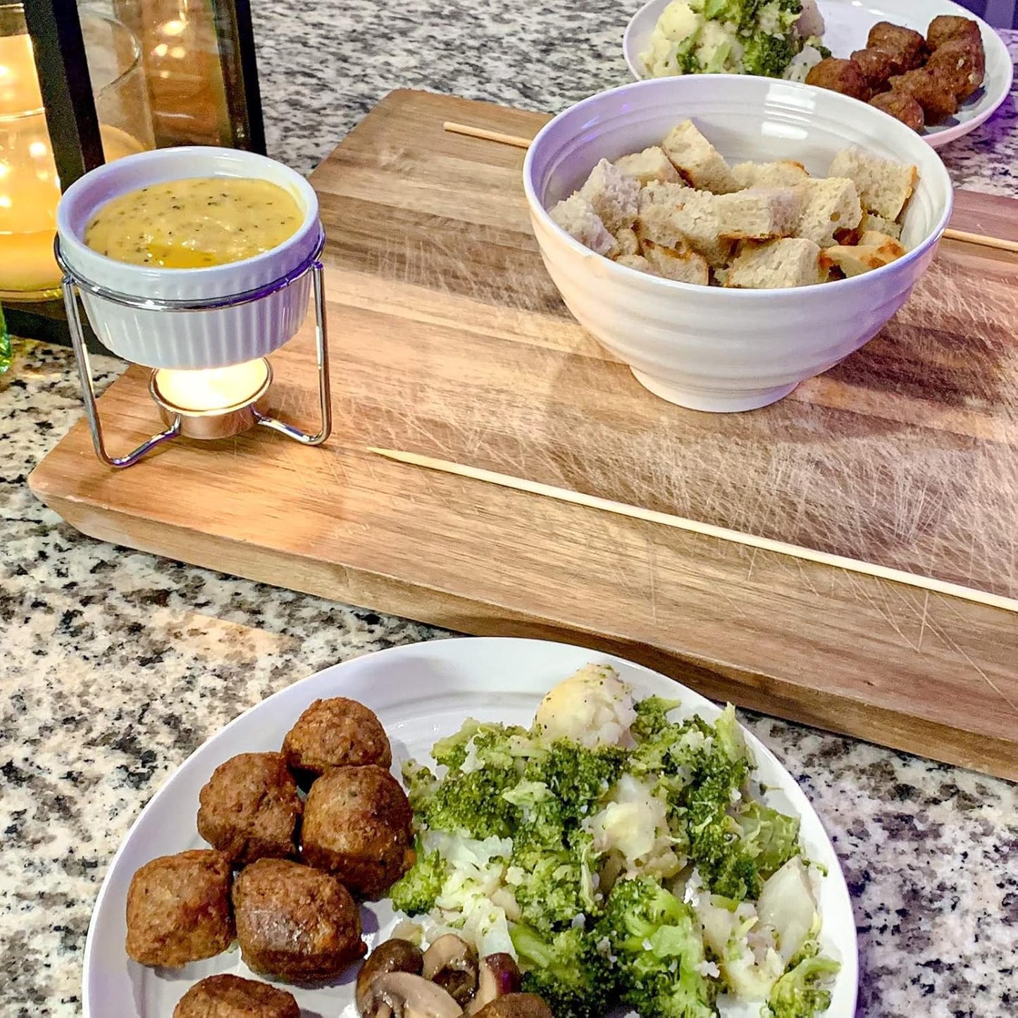 Luvan 4 Pieces Butter Warmers,Butter Warmers For Seafood with 20 Pieces Tealight Candles,Ceramic Butter Warmer Set for Chocolate or Cheese,Fondue- Dishwasher Safe,Microwave Safe, Oven Safe