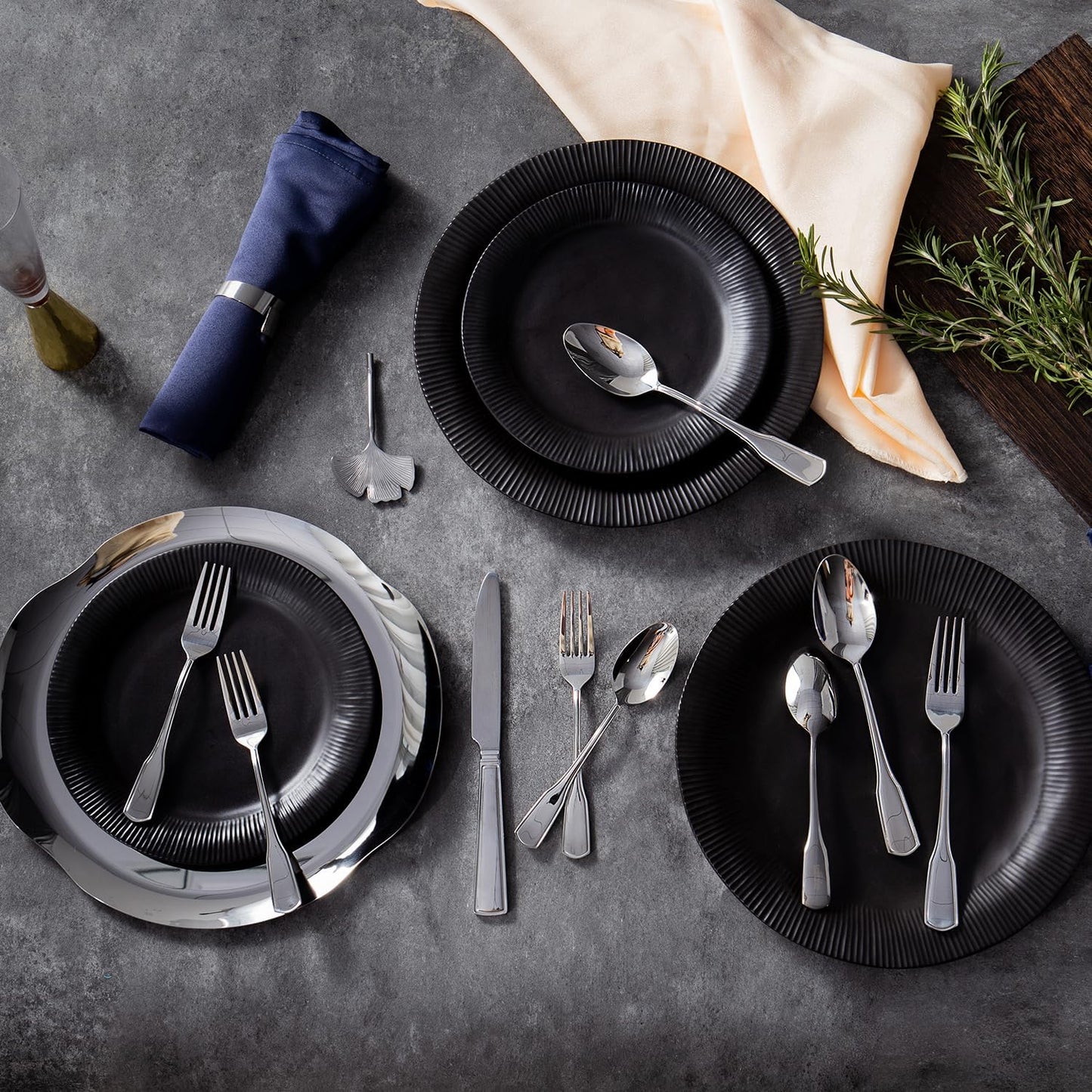 KINGSTONE 30-Piece Silverware Set, 18/10 Stainless Steel Flatware Set for 6, Tableware Cutlery Set, Utensil Sets for Home Restaurant, Mirror Finish, Dishwasher Safe