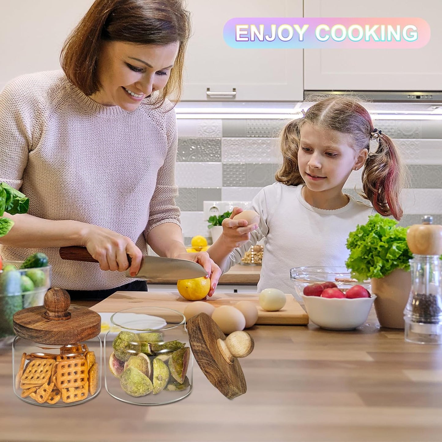 Glass Spice Jar Coffee Sugar Container Airtight Glass Jar Food Storage Canisters Bottle for Kitchen Seasoning Tea Herb Overnight Oats Bar Parfait Snacks (2 * 350ml(11.84oz))