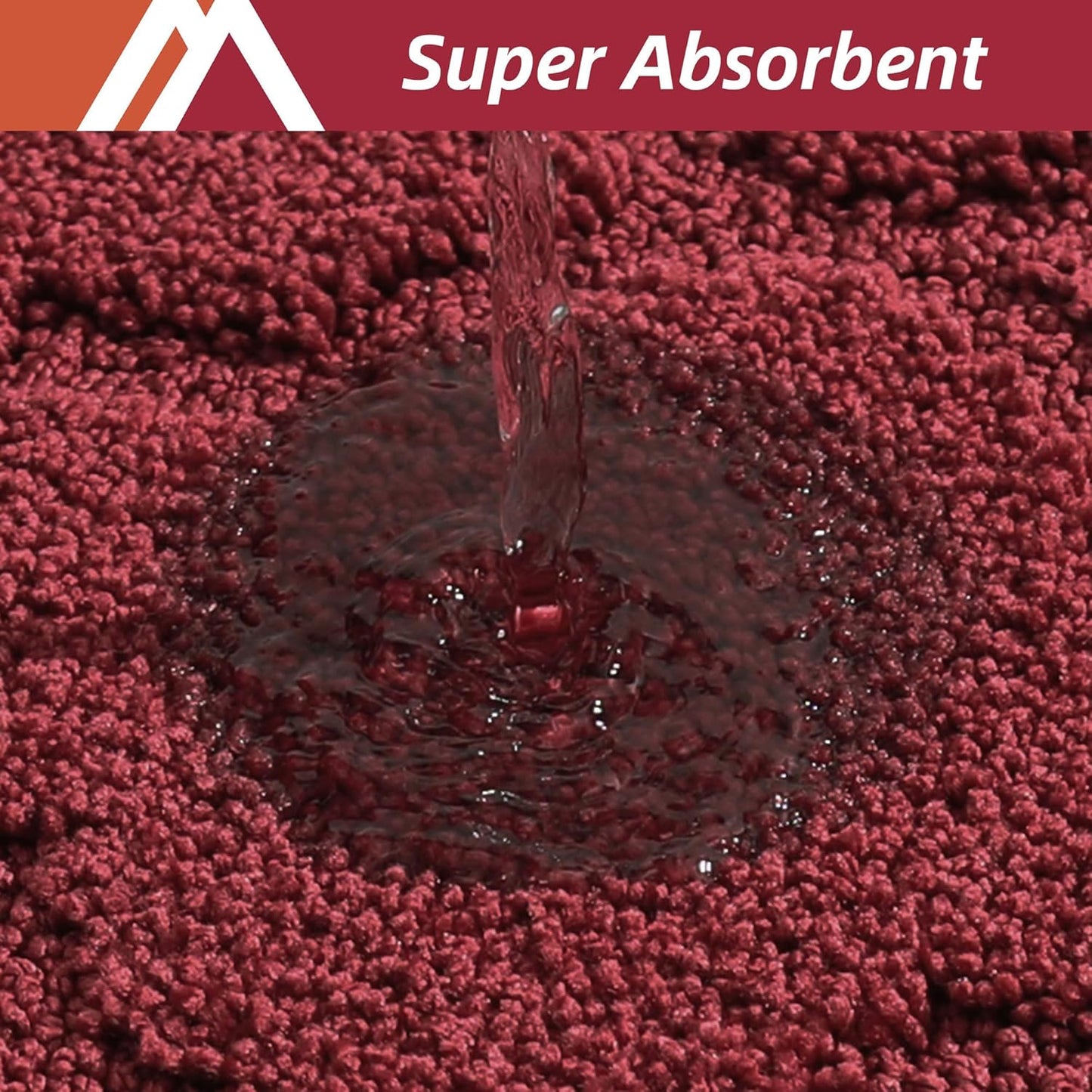 COSY HOMEER Soft Kitchen Rugs [2 PCS] for in Front of Sink Super Absorbent Kitchen Floor Mats and Mats 24x35 Inch/24X60 Non-Skid Kitchen Mat Standing Mat Washable,Polyester,Red