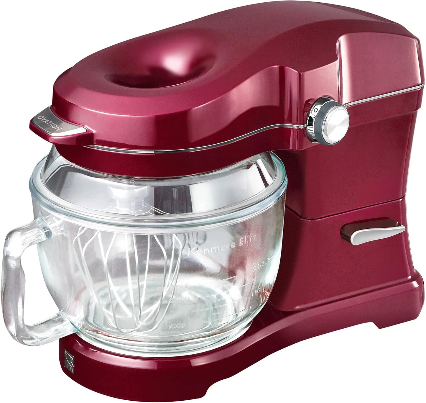 Kenmore 849083 Elite Ovation 49083 Exclusive Pour-In Top, 5 quart Tilt-Head Kitchen Stand Mixer, One Size, Red Burgundy