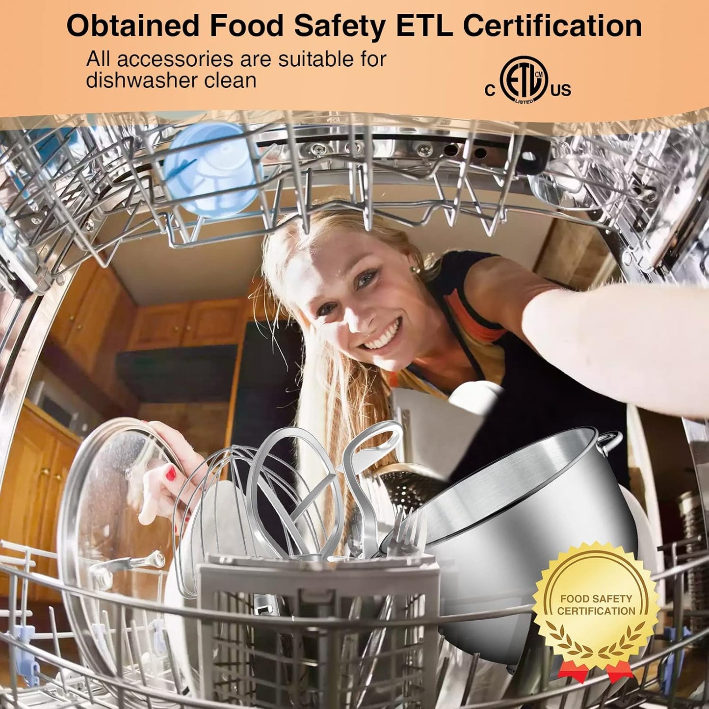 Stand Mixer, 6.5 Qt 660W, 6-Speed Tilt-Head Food Dough Mixer, Kitchen Electric Mixer with Stainless Steel Bowl,Dough Hook,Whisk, Beater, Egg white separator (6.5-QT, Silver)