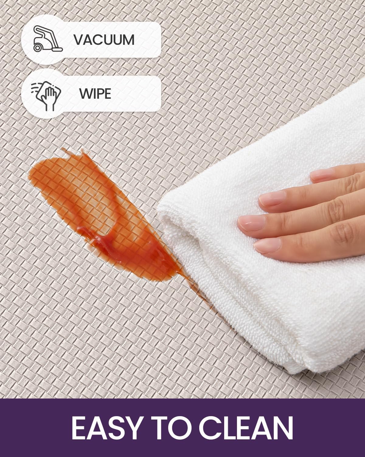 DEXI Kitchen Floor Mats Cushioned Anti Fatigue, 23x71, Large Long Standing Runner Rug Waterproof, Comfort Memory Foam Padded for Front Sink Laundry, Beige White