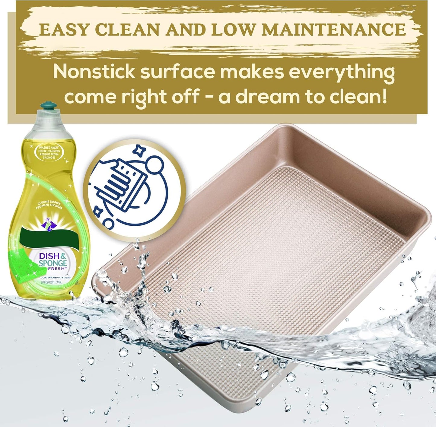 Ultra Cuisine 9x13 Inch Cake Baking And Brownie Pan - Easy Cleaning And Low Maintenance - Elevated Non-Stick Even Baking Experience - Food Safe Coating - Bake Like A Pro For A Lifetime