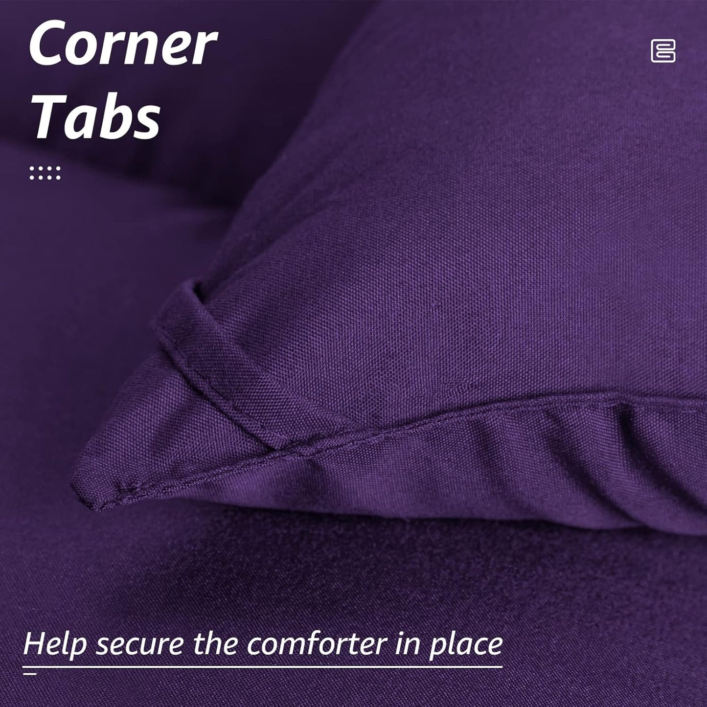HYLEORY All Season Full Size Bed Comforter - Cooling Down Alternative Quilted Duvet Insert with Corner Tabs - Winter Warm - Machine Washable - Purple