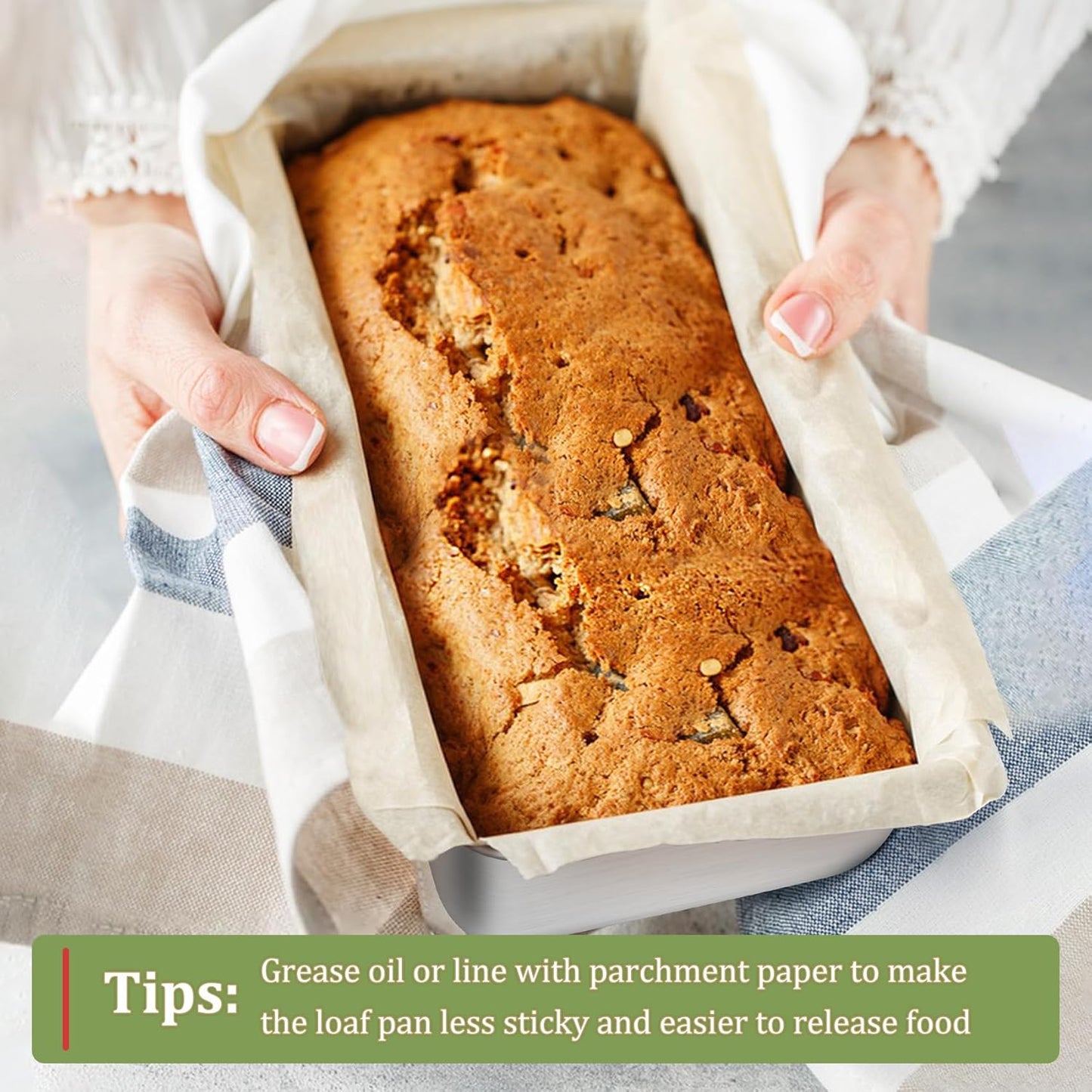 TeamFar Loaf Pan, 12 x 5 Inch Stainless Steel Loaf Pans for Baking Bread, 3 Pack Large Bread Loaf Baking Pan for Homemade Bread, Meatloaf, Cake, Brownies, Non-Toxic, Heavy-duty, Oven & Dishwasher Safe