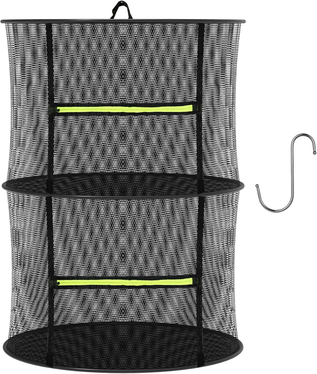 Herb Drying Rack - Mesh Drying Rack - Herb Drying Rack Hanging with Green Zipper & Garden Pruning Shears for Drying Herb - Hanging Drying Rack - Plant Drying Rack (2 Layers)