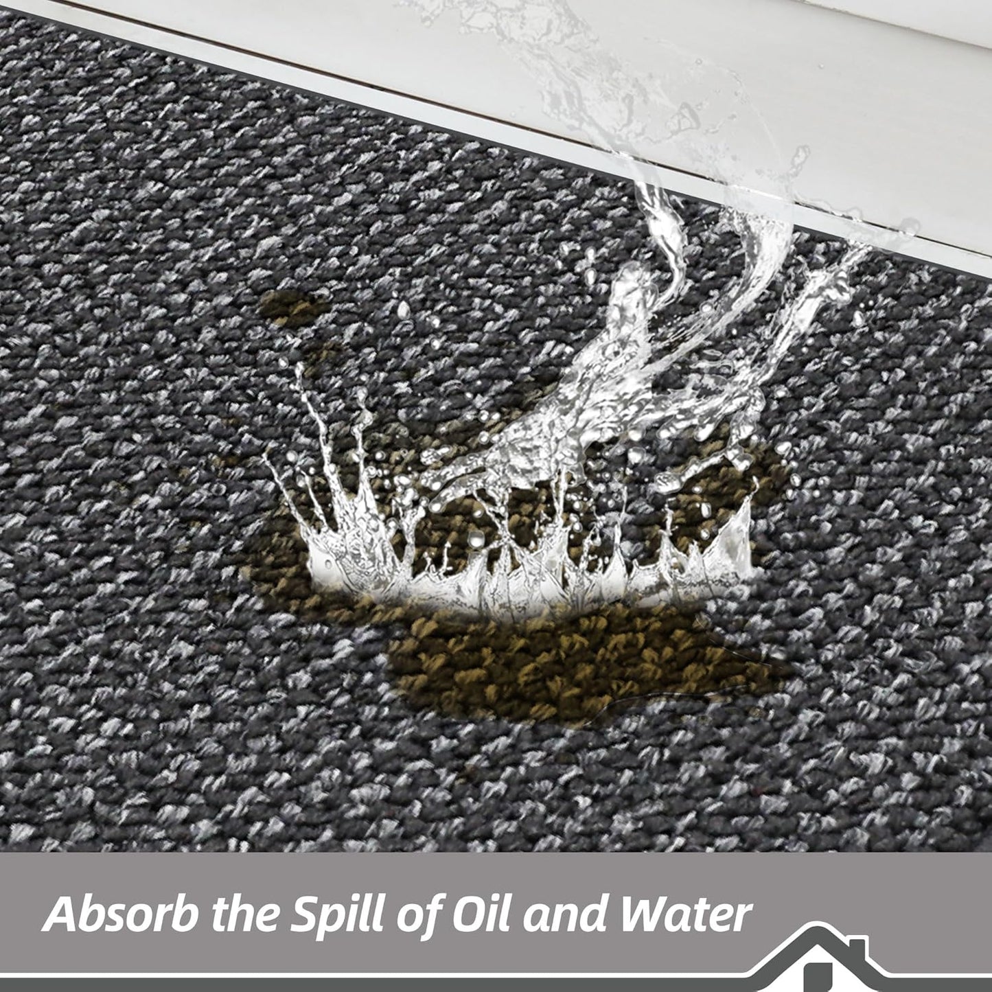 BEQHAUSE Kitchen Runner Rugs 24"x72", Non-Slip Kitchen Mats for Floor, Super Absorbent and Stain Resistant Kitchen Rug, Machine Washable Rugs for Kitchen, Hallway, Laundry & Sink, Charcoal