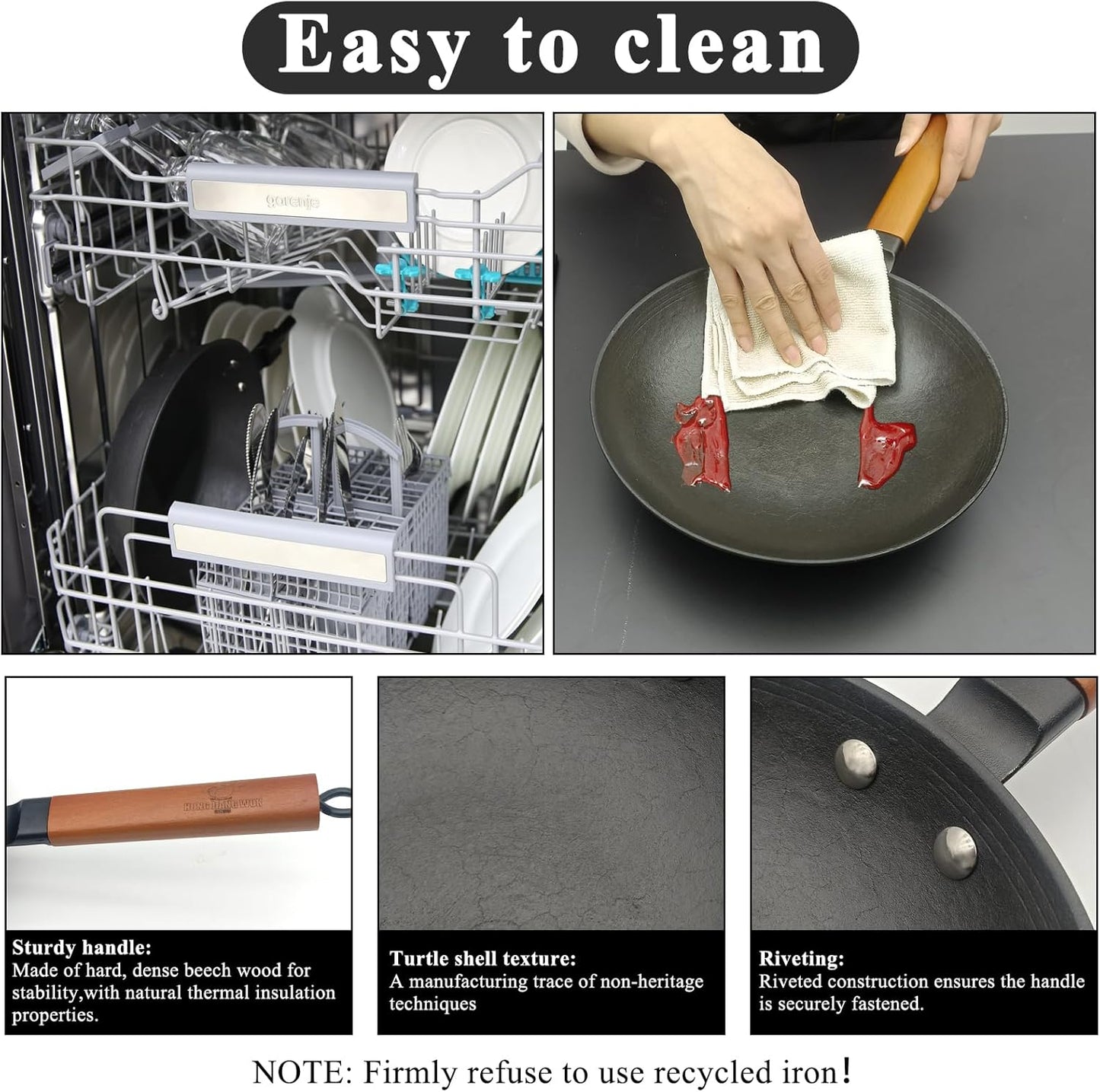 10 inch Omelette Pan, Uncoated ICH Clay Mold Cast Iron Egg Frying Pan with Wood Handle, Preseasoned Lightweight Healthy Small Skillet for All Stoves