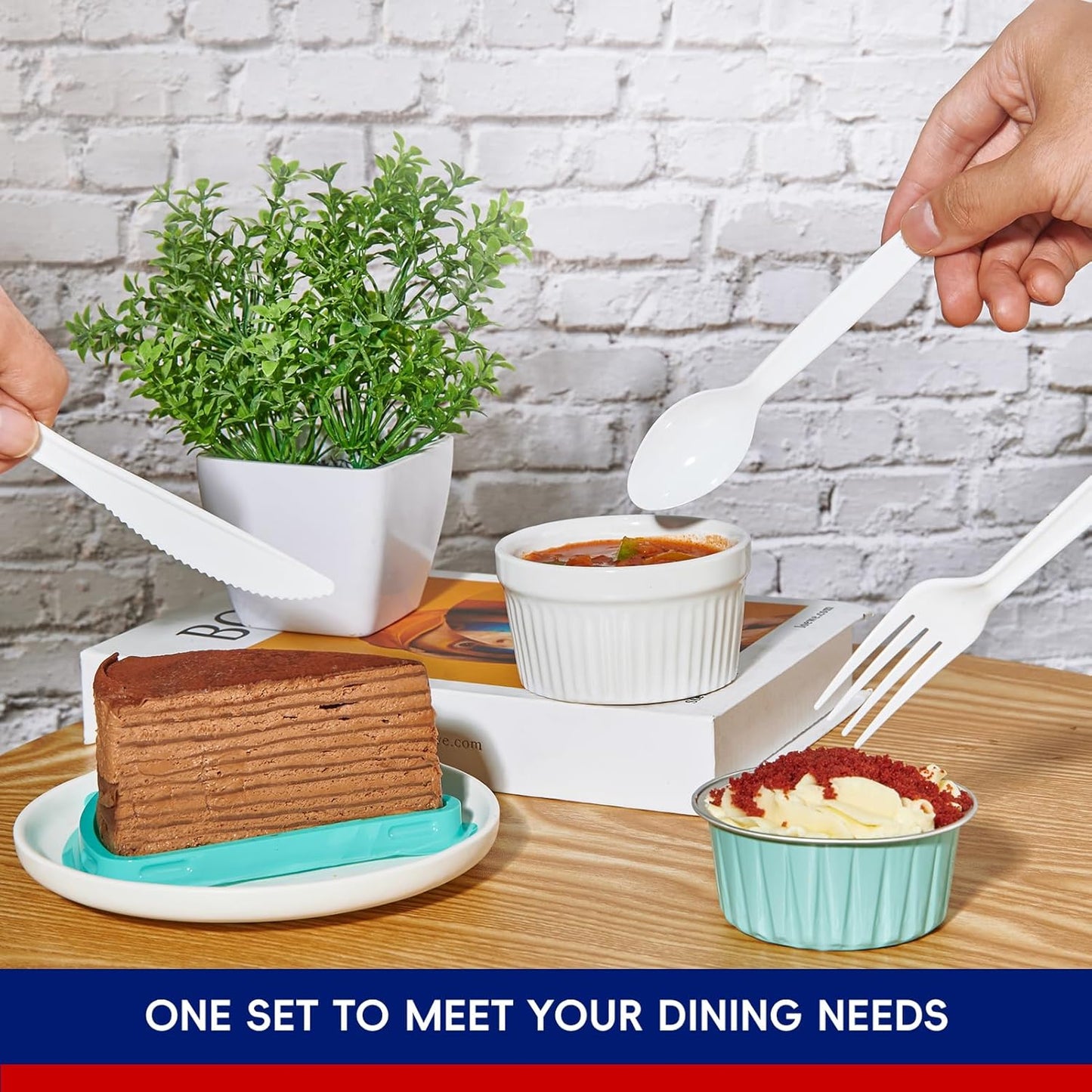 JOLLY CHEF 360 Count White Plastic Silverware Heavy Duty, 180 Forks, 120 Spoons, 60 Knives, Heat Resistant, BPA Free, Plastic Utensils Set, Disposable Cutlery set, Premium Clear Utencils