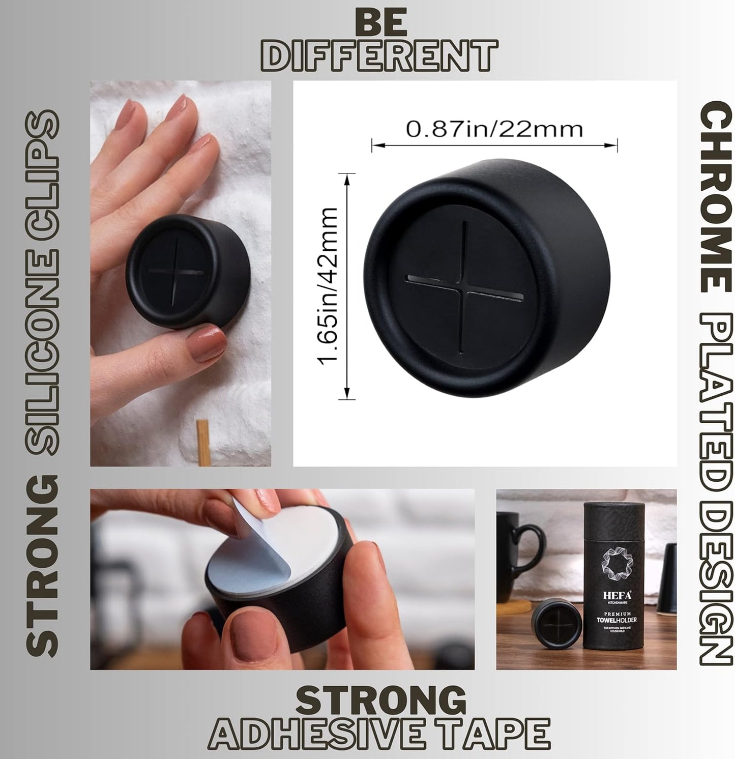 HEFA Towel Holder, Towel Hooks, Dish Towel Holder, Kitchen Organization, Bathroom Accesories, Kitchen Towel Hook, Kitchen Towel Holder, Christmas Gift, Kitchen Gadgets 4 Pack