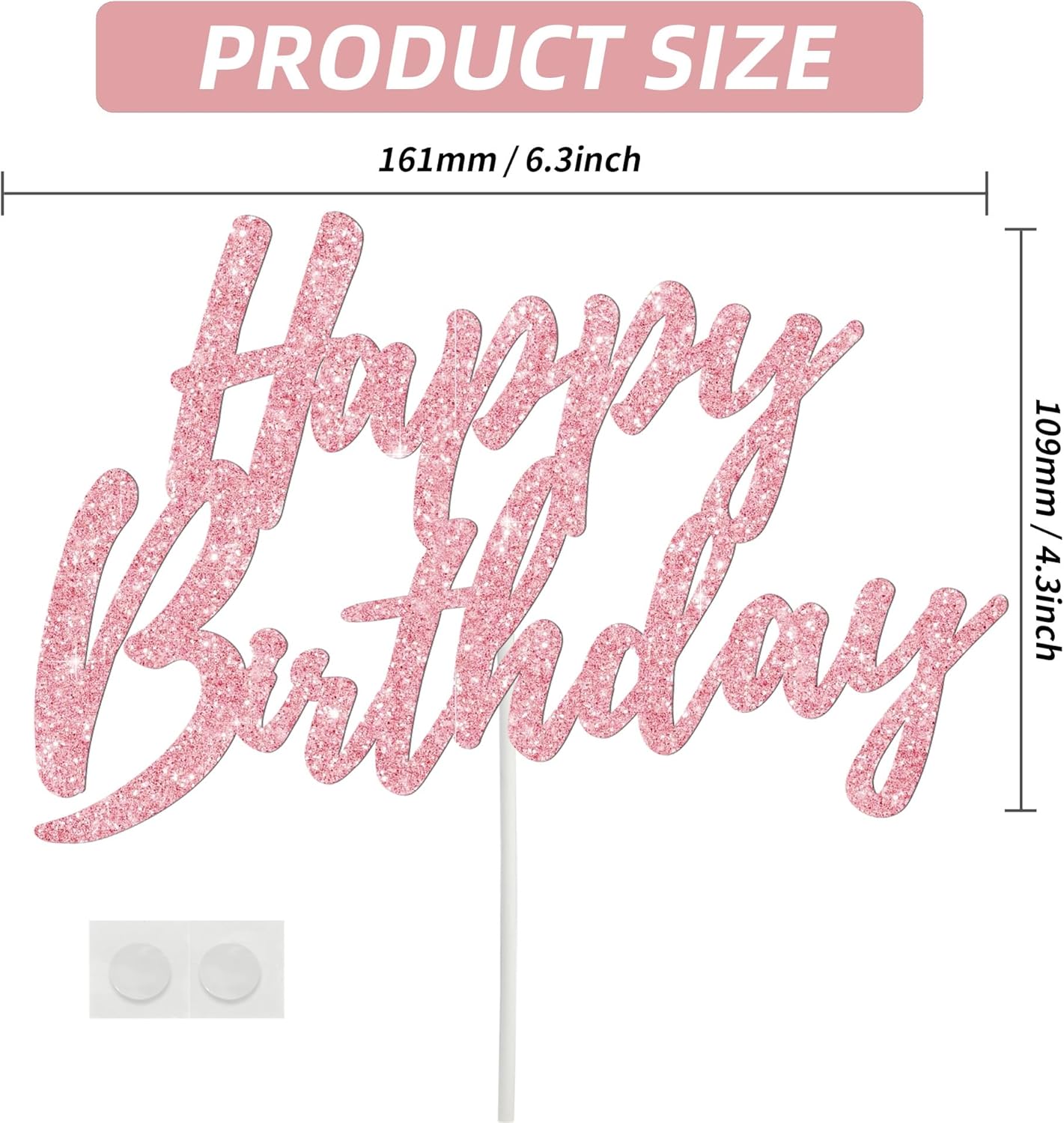 BEISHIDA Happy Birthday Cake Toppers Rose Gold Glitter Birthday Cake Decoration Cake Baking Supplies 18th 30th 40th Birthday Cake Toppers For Boys Girls Men Women Birthday Party Photo Booth Props