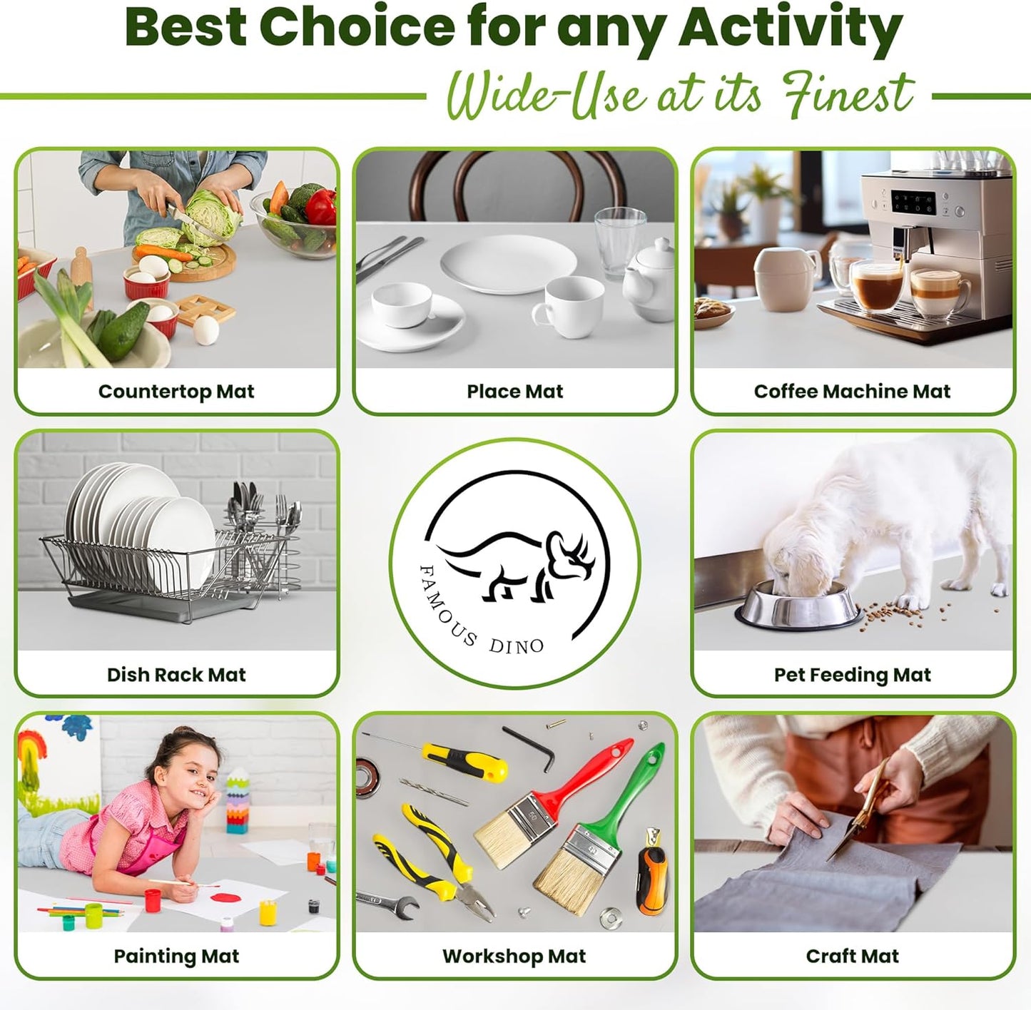 Premium Large Silicone Mat 28" x 20" Silicone Mat Heat Resistant, Kitchen Counter Mat Waterproof for Coffee Machine, Glass Top Stove Cover, Countertop Protector Air Fryer, Baking mat (Light Gray)