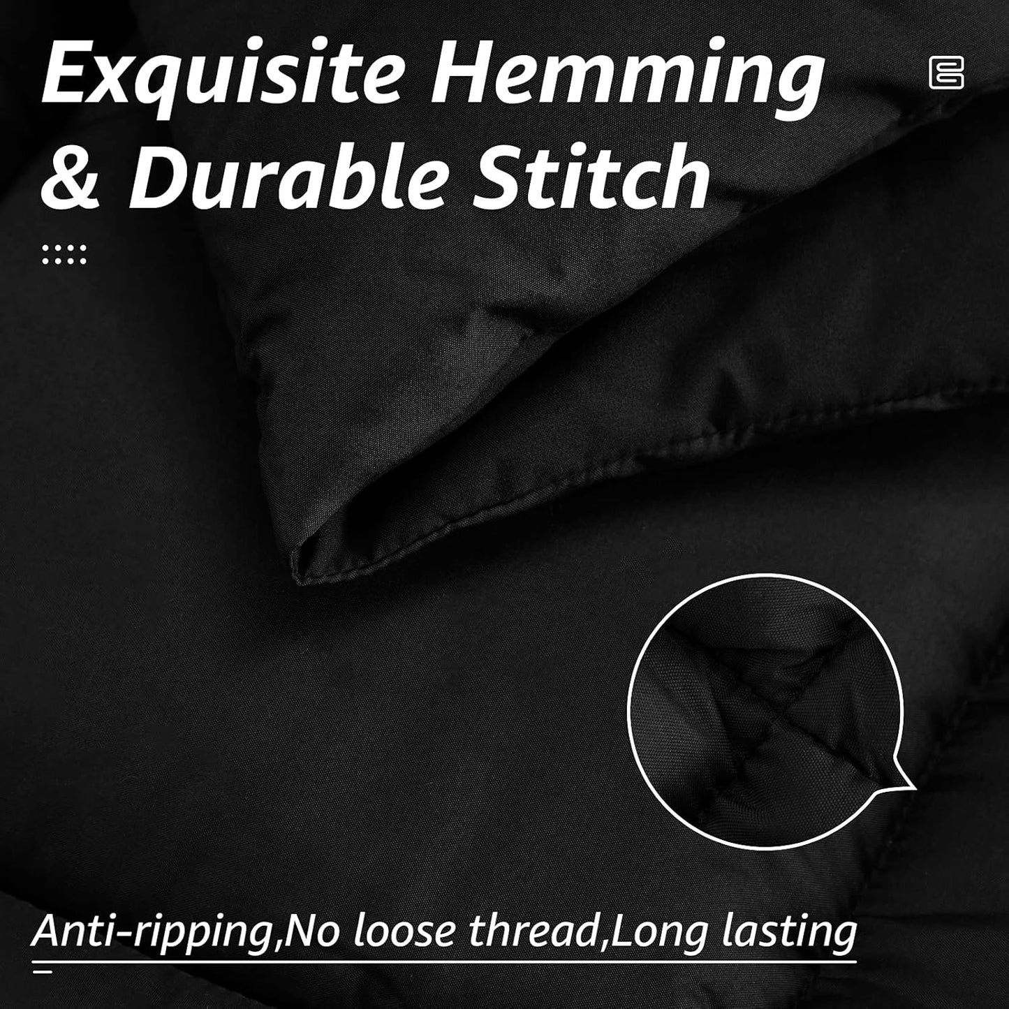 HYLEORY All Season King Size Bed Comforter - Cooling Down Alternative Quilted Duvet Insert with Corner Tabs - Winter Warm - Machine Washable - Black