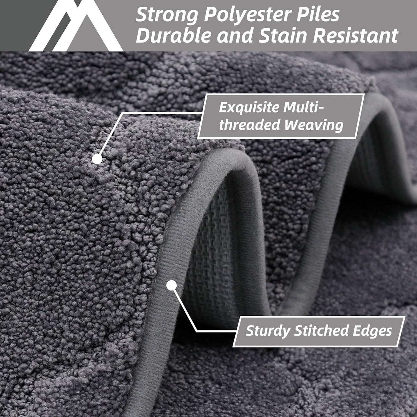 COSY HOMEER Soft Kitchen Floor Mats for in Front of Sink Super Absorbent Kitchen Rugs and Mats 20"x79" Non-Skid Kitchen Mat Standing Mat Washable,Polyester,Dark Grey