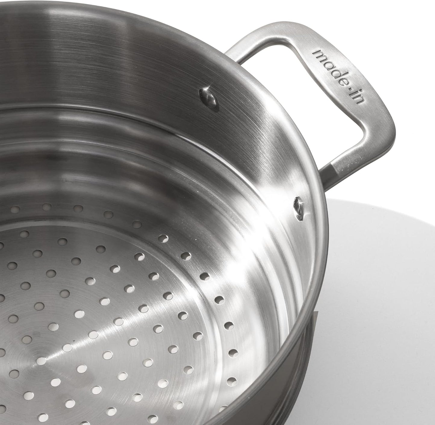 Made In Cookware - 10" Stainless Steel Steamer Insert - Pot Strainer - 8 Quart Compatible