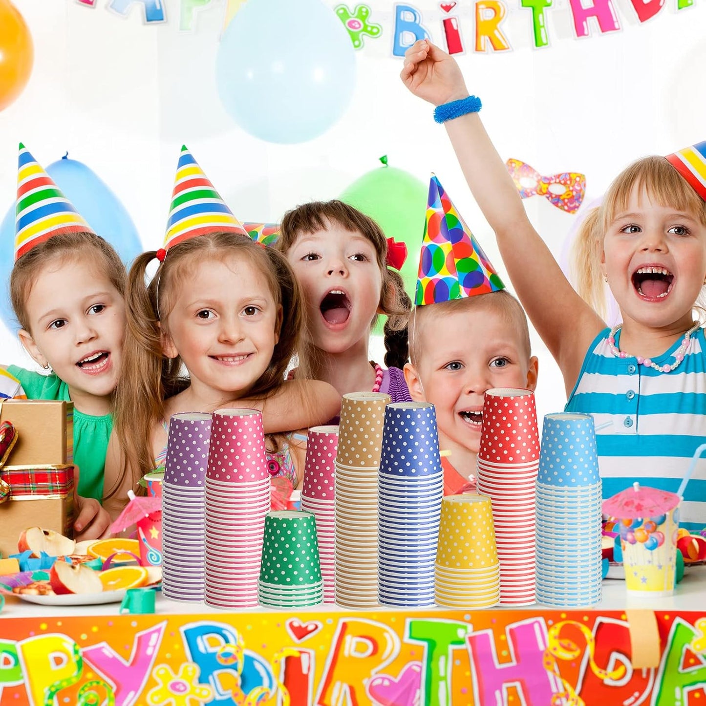 Thenshop 1000 Pack 5oz Paper Cups, Multicolor Small Disposable Cups, Dot Beverage Drinking Mini Mouthwash for Parties, Picnic, Travel, Barbecues and Event, 10 Colors