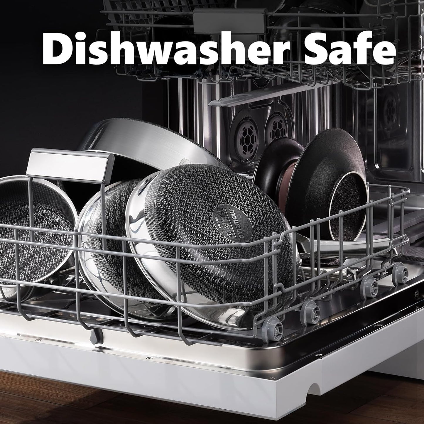 Non Stick Frying Pans Set, Hybrid Pans Set Nonstick (8+10+12inch),Skillets for cooking, PFOA Free Stainless Steel Kitchen set, Dishwasher and Oven-Safe Cookware Sets