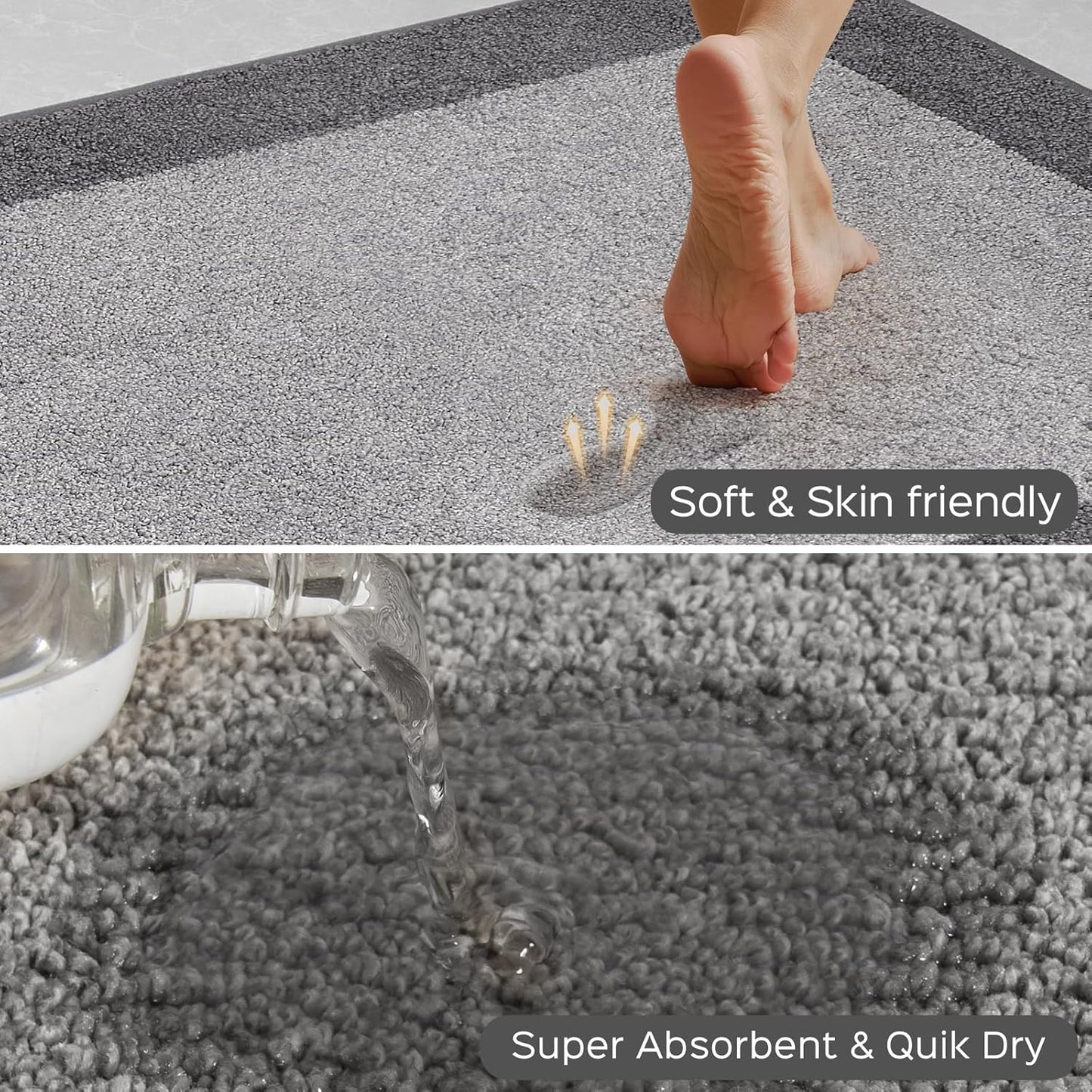 Machine Washable Kitchen Rug 24" x 84", Non Slip Kitchen Mat for Floor, Absorbent Entrance Runner Rug for Bedroom, Hallway, Bathroom, Door (Roll Packing)