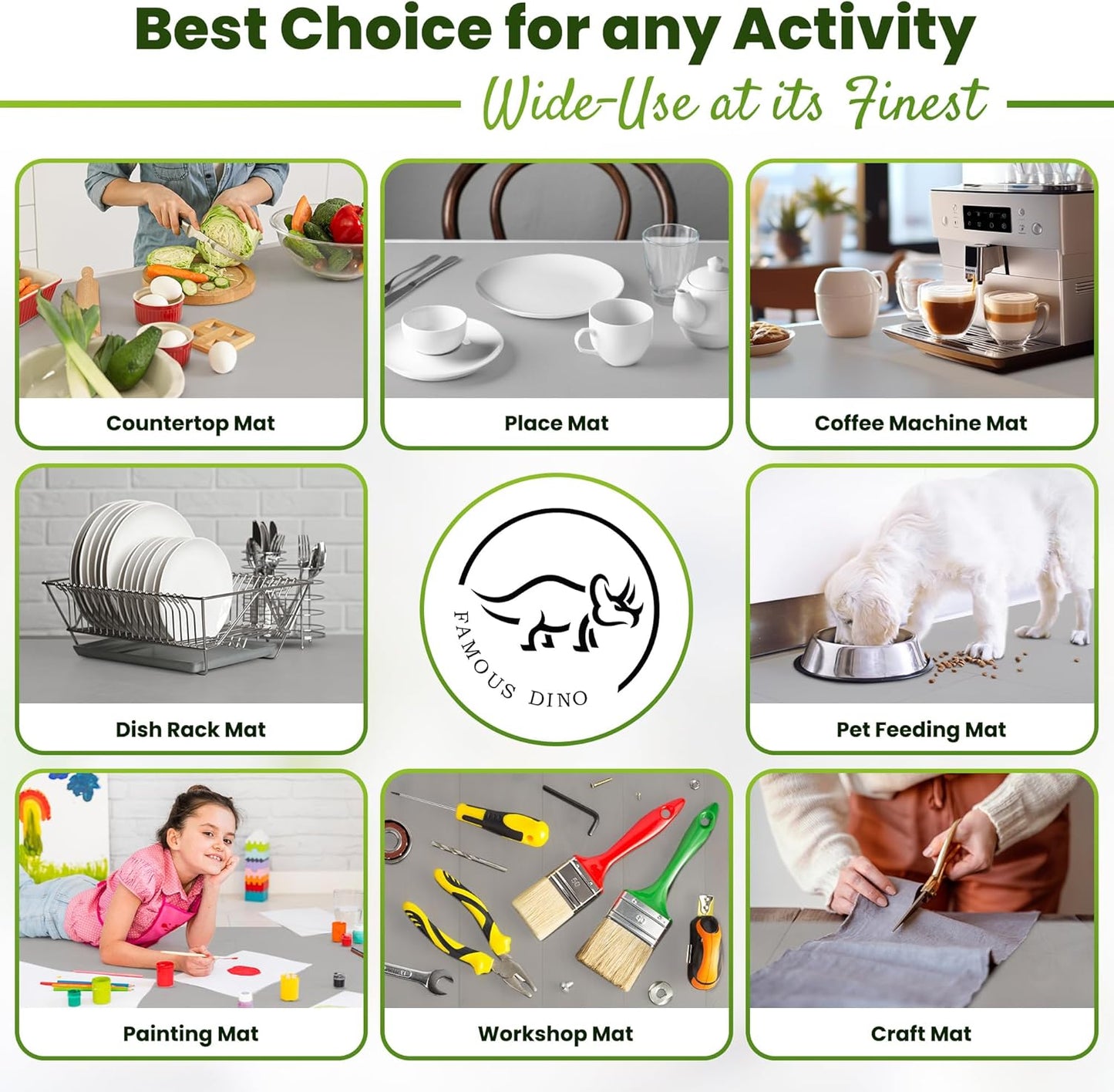 Premium Silicone Mat 25" x 17" Cooking Mat Thick Heat Resistant, Kitchen Counter Mat - Coffee Machine, Glass Top Stove Cover Countertop Protector for Air Fryer, Baking mat (Semi-Translucent)