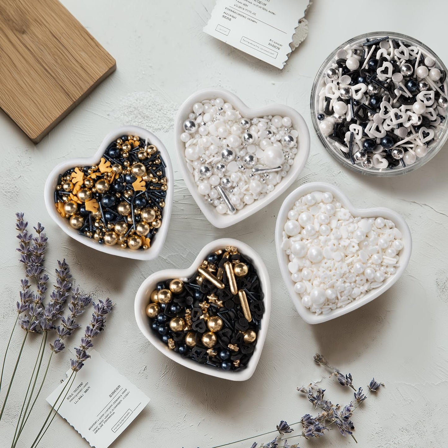 White Wedding Sprinkles for Cake Decorating 4.23ounce - Sugar Mix Contains White & Silver Pearl Sprinkles for Cupcake Toppers, Ice Cream, Candy, Cookie Decorations - Wedding Party Supplies