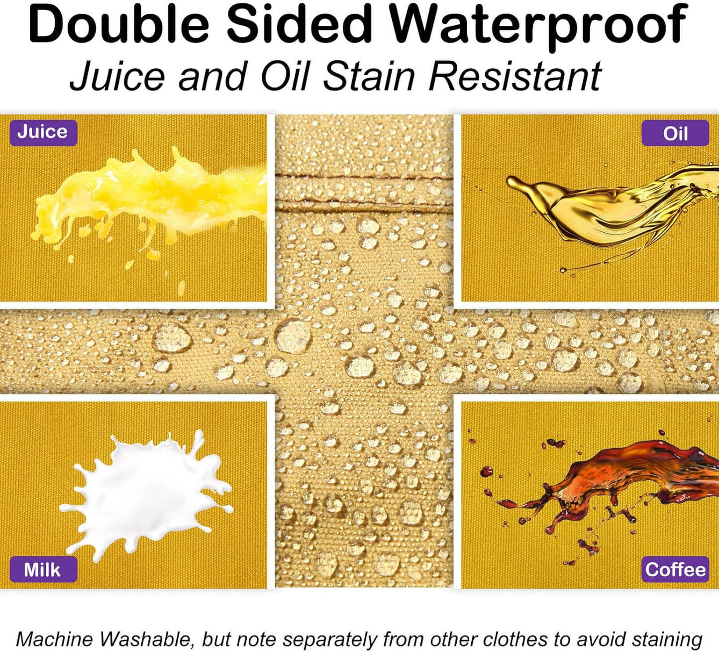 Genixart Chef Apron for Men Women with Pockets, Canvas Aprons for Kitchen Cooking, Artist Painting, Work Apron for Server (Yellow, 6 Pack)