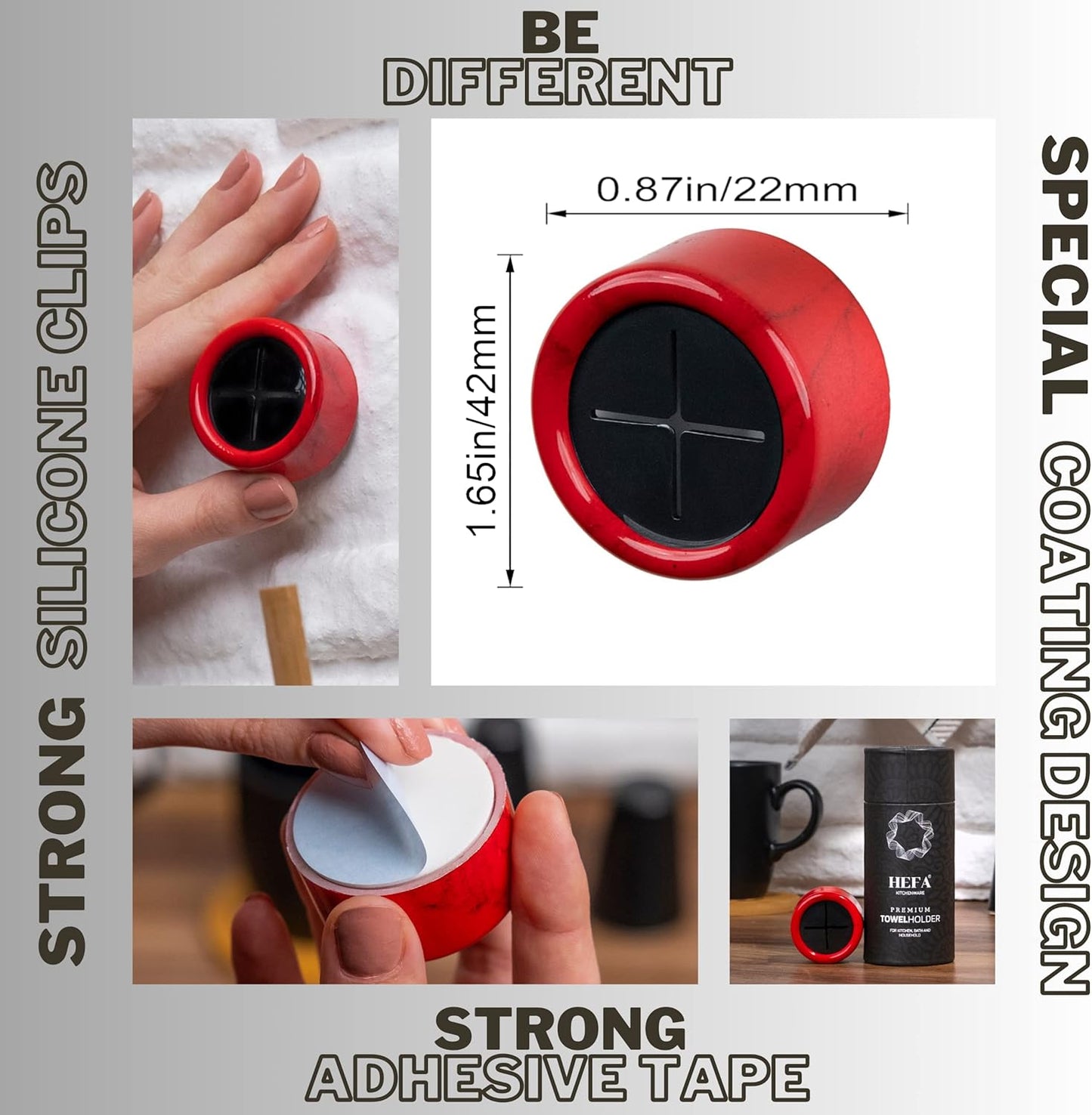 HEFA Towel Holder, Towel Hooks, Dish Towel Holder, Kitchen Organization, Bathroom Accesories, Kitchen Towel Hook, Kitchen Towel Holder, Christmas Gift, Kitchen Gadgets 4 Pack