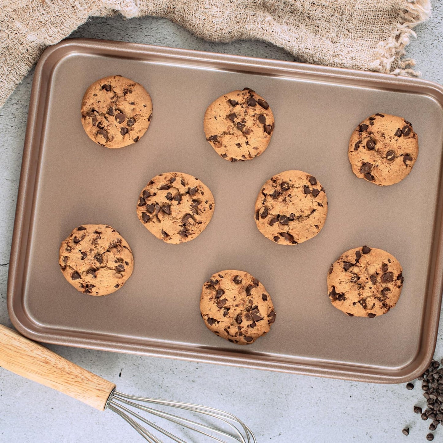 Nonstick 9x13 inch Quarter Baking Sheet Set of 2 | PFOA & BPA Free Non Toxic 13x9 inches Cookie Sheets | Best Non stick Cooking Pans, Small Tray for Toaster Oven | Nontoxic Baking Pan 9 x 13