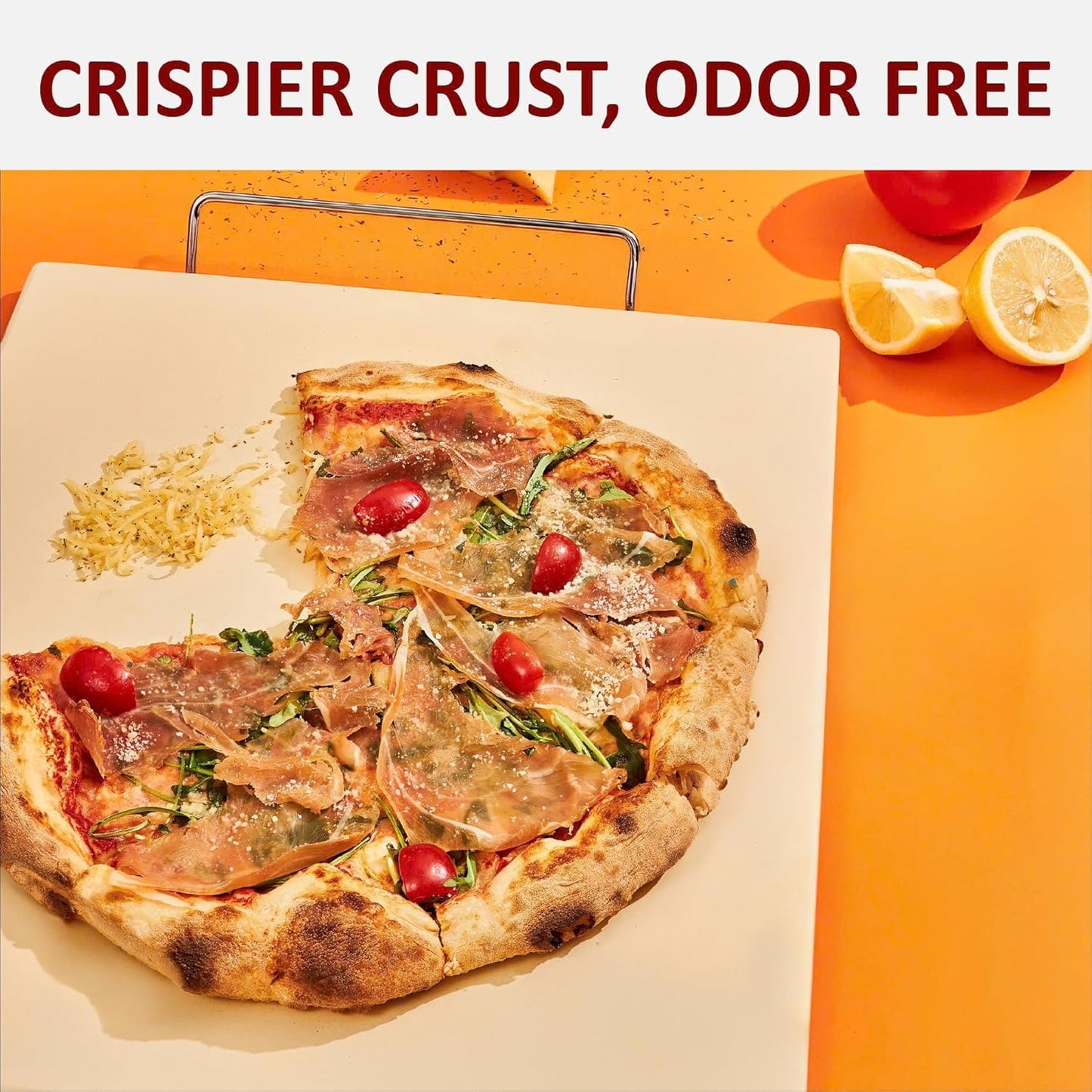 18 Inch Pizza Stone, 16x18 inch Stone for oven and grill - Durable Ceramic Pizza Stone, Heat Resistant up to 1,472°F, Perfect for Homemade Pizza, Bread and More (16x14 inch)