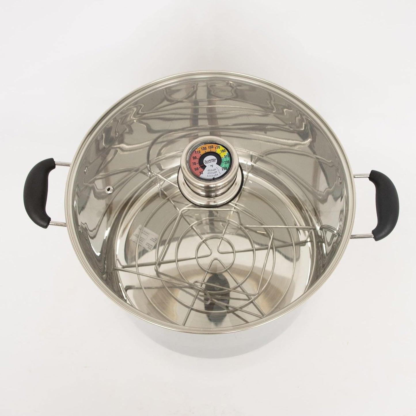 Lehman's 21.5-Quart Water Bath Canner with Pressure Gauge, Durable Stainless Steel Stockpot for Home Canning and Preserving, Silver