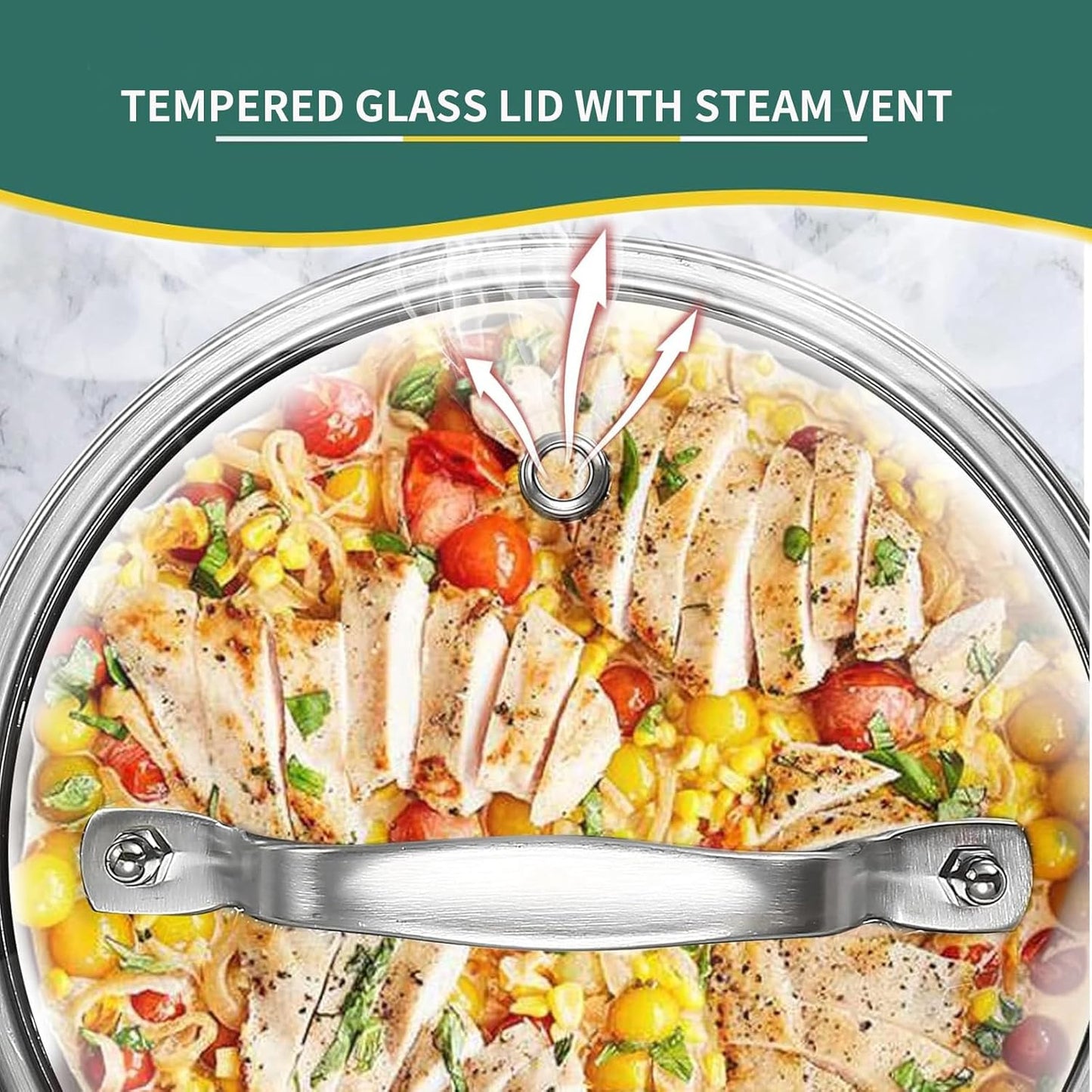 DELARLO Tri-Ply Hybrid Stainless Steel Sauce Pan, Hybird 1.5QT Non Stick Pots, All Stove Safe Up to 600℉, Sauce Pot 1.5 Quart Non Stick Sauce Pan, Saucier Pan, Honeycomb Pan,Small Saucepan, Lids 300℉