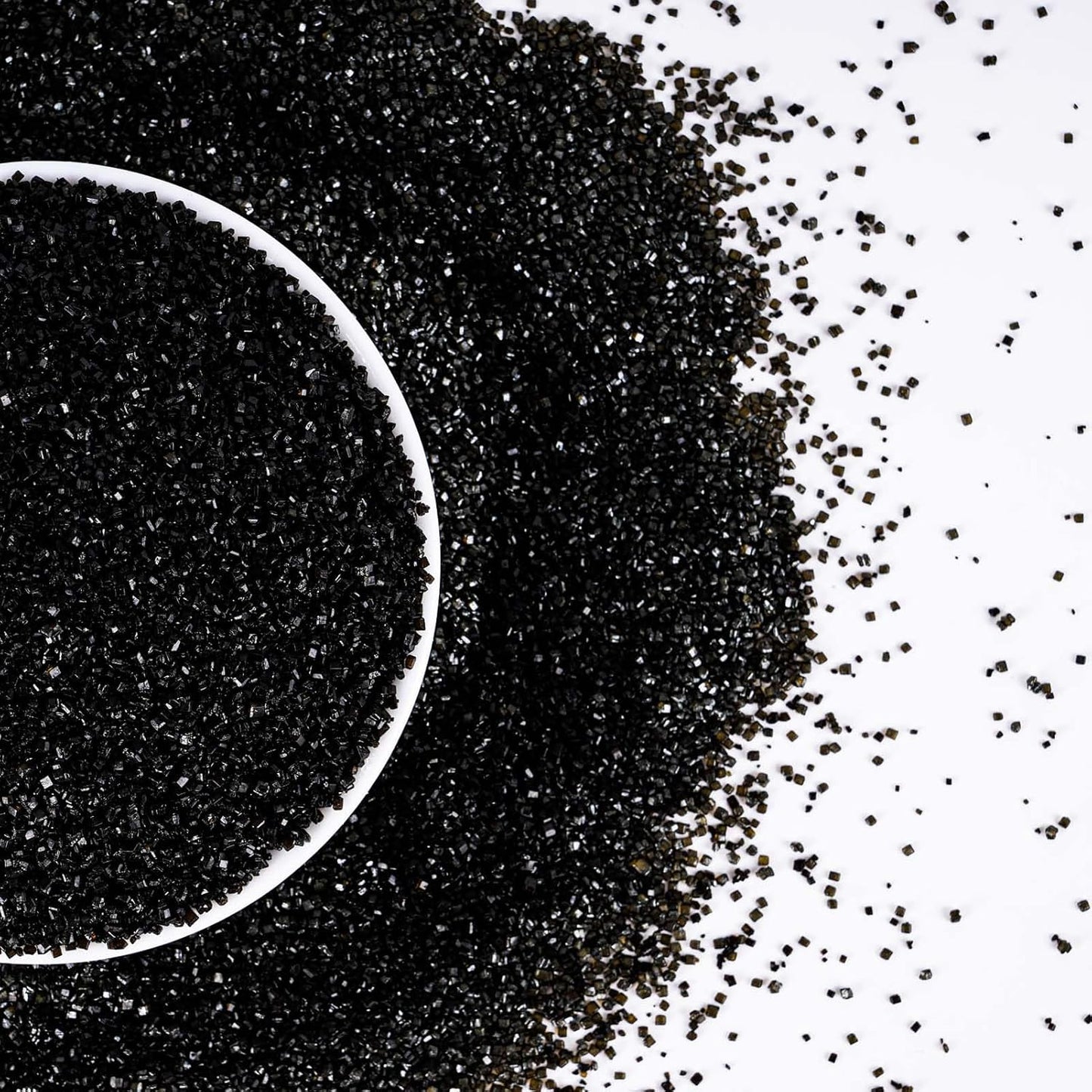 Kasvan Sanding Sugar Sprinkles - Edible Sugar Crystals, Baking Cake Decorations, Ice Cream Toppings cupcake Decorating, Wedding Party Chirstmas Supplies, 85g/3.2oz (Black)