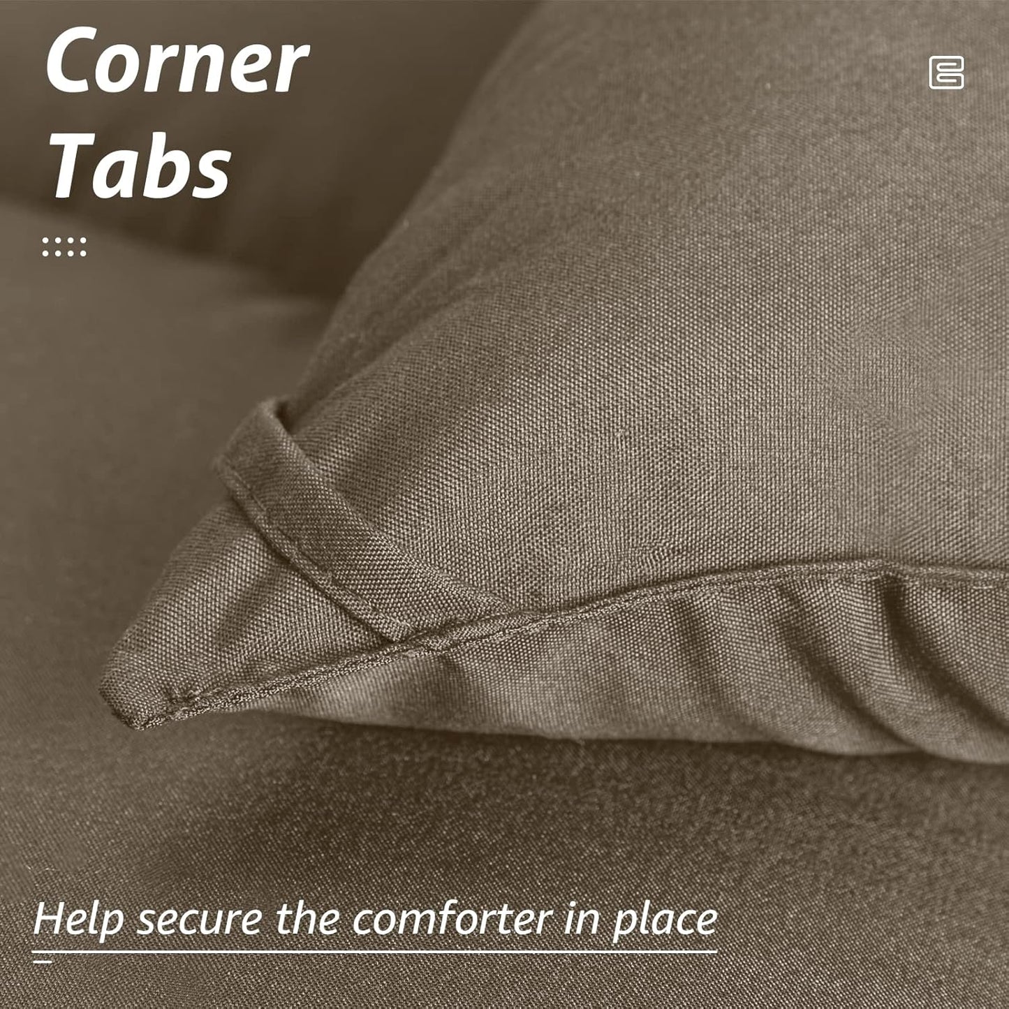 HYLEORY All Season Twin Size Bed Comforter - Cooling Down Alternative Quilted Duvet Insert with Corner Tabs - Winter Warm - Machine Washable - Taupe