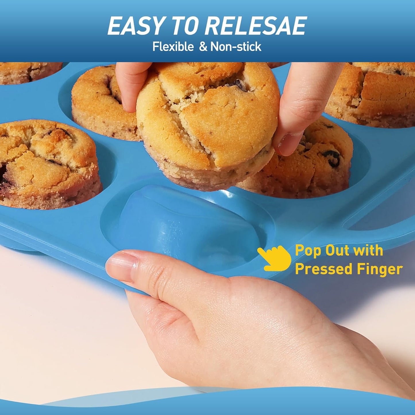 2 Packs 12 Cups Silicone Muffin Pan with Metal Reinforced Frame Regular Size Cupcake Pan Tray Egg Bites Silicone Circle Cookie Molds Muffin Tin Tart Pans Baking Sheet Set for Breakfast Sandwiches