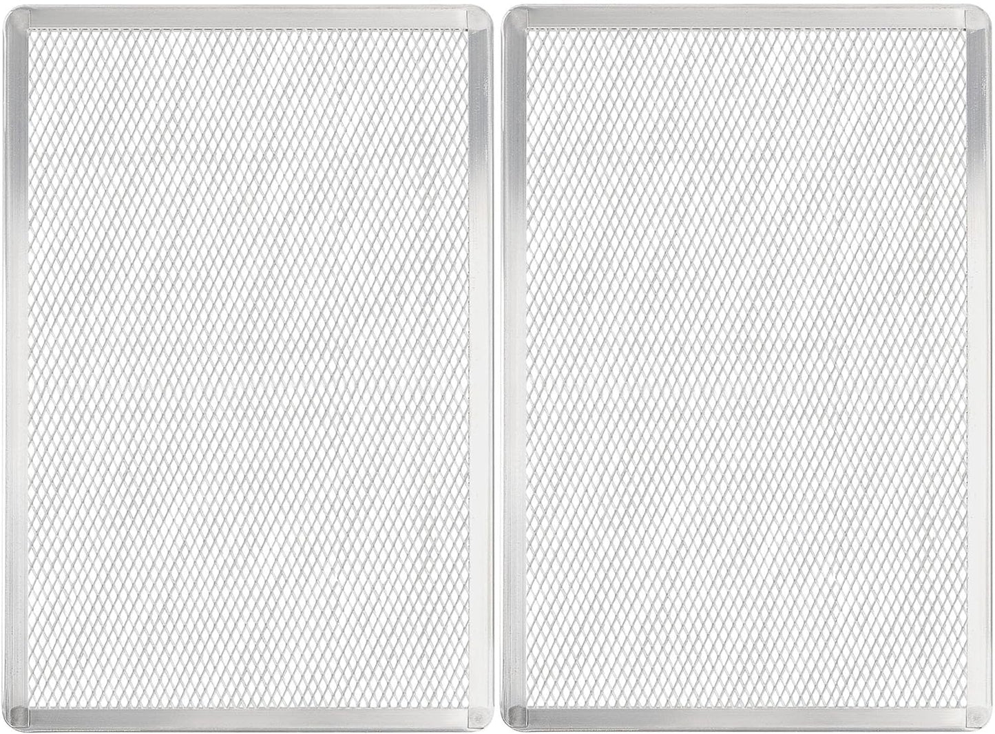 Pizza Screen 11 x 16 Inch 2 Pack Rectangular Aluminum Pizza Pan Restaurant-Grade Flatbread Screen Pizza Crisper Pan,Oven-Safe