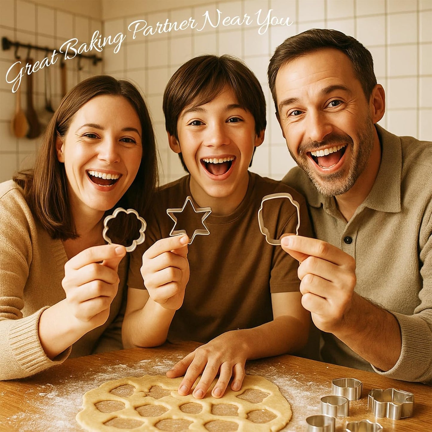 Large Plaque Cookie Cutter Set 25 Pcs Frames Cookie Cutters Stainless Steel DIY Fondant Cutters Molds for Baking MakingCookies Biscuit Fruit Diswasher Safe