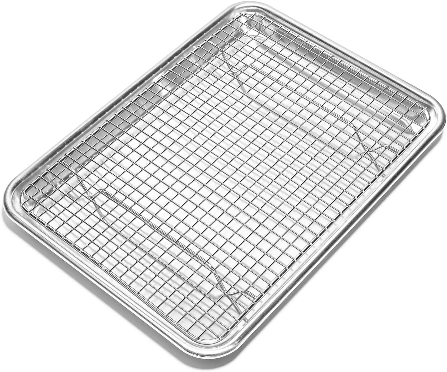 Last Confection Stainless Steel Baking & Cooling Rack - 8-1/2" x 12" (Fits Quarter Sheet Pan) - Cookie Baker's Oven Wire Rack