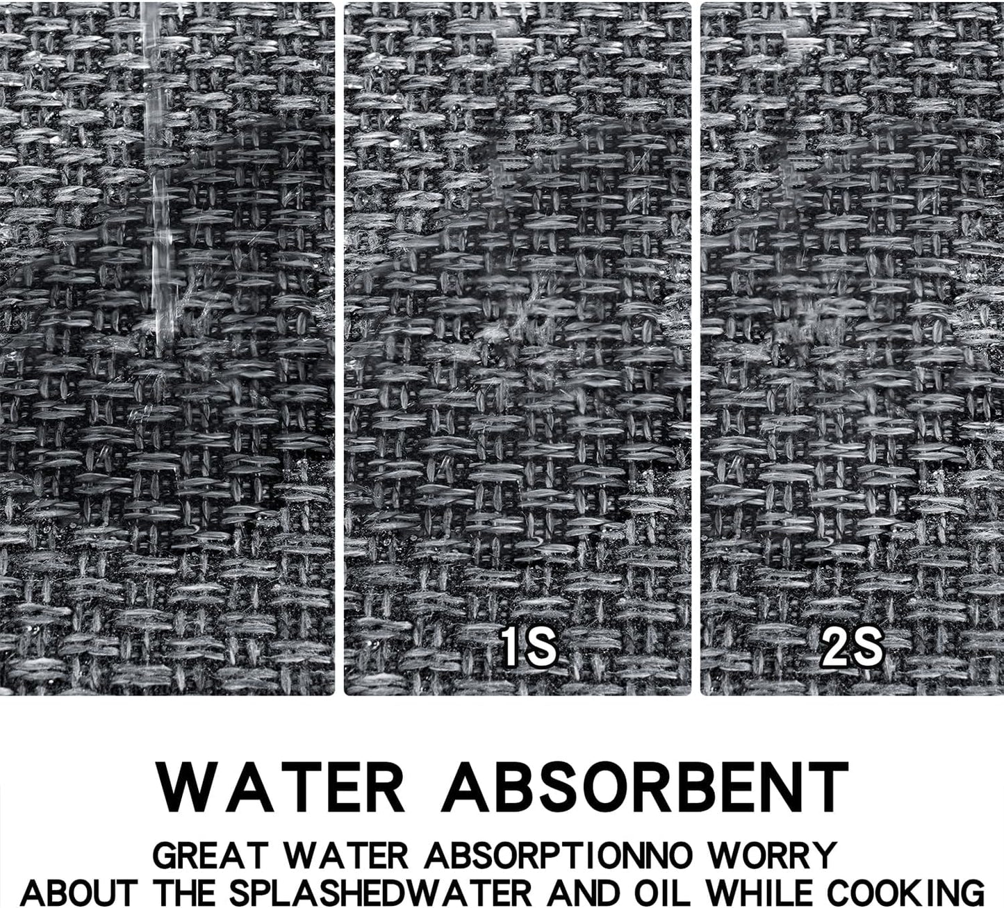 Kitchen Mat 1 PCS, Cushioned Non Slip Rugs for Kitchen Floor, Absorbent Runner Comfort Standing Mats Washable for Kitchen, Office, Home, 17.3"x47" (Black)