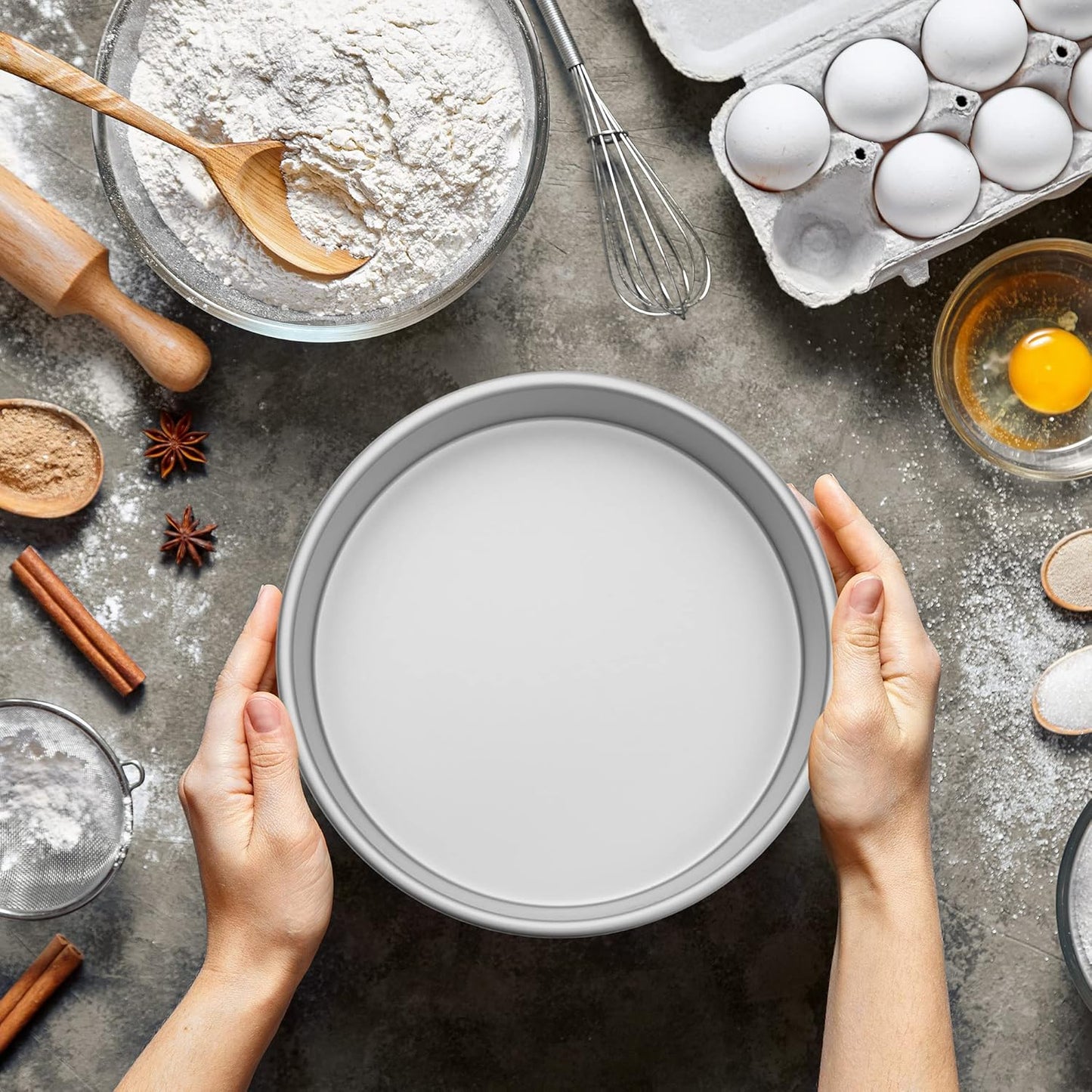 LAST CONFECTION 2-Piece Round Cake Pan Set - 8" x 2" Deep Aluminum Pans